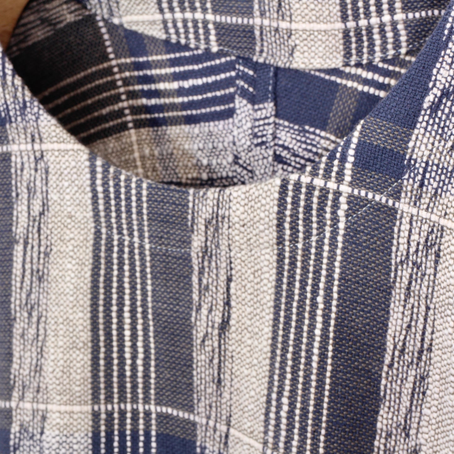 Blue Check Khadi Long Pullover