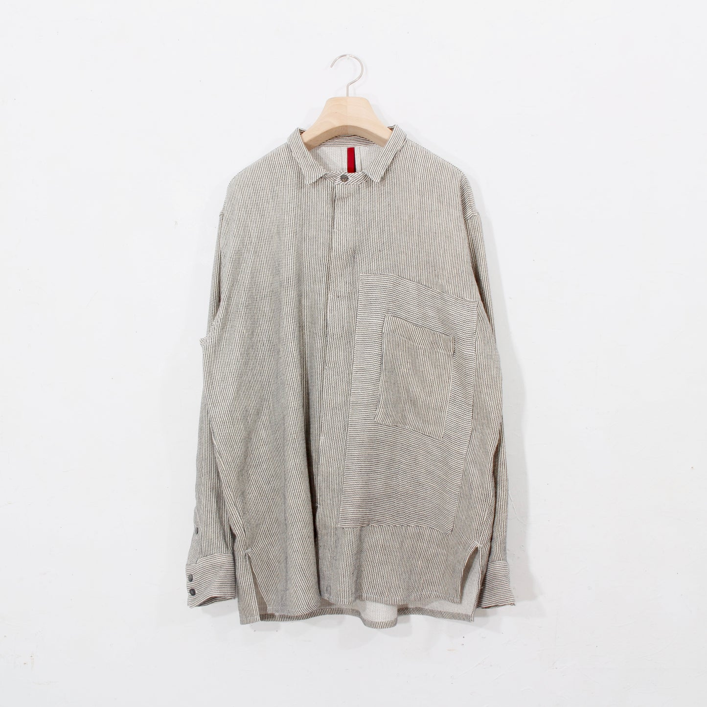 Khadi Hickory Pasted Flyfront Shirts / beige