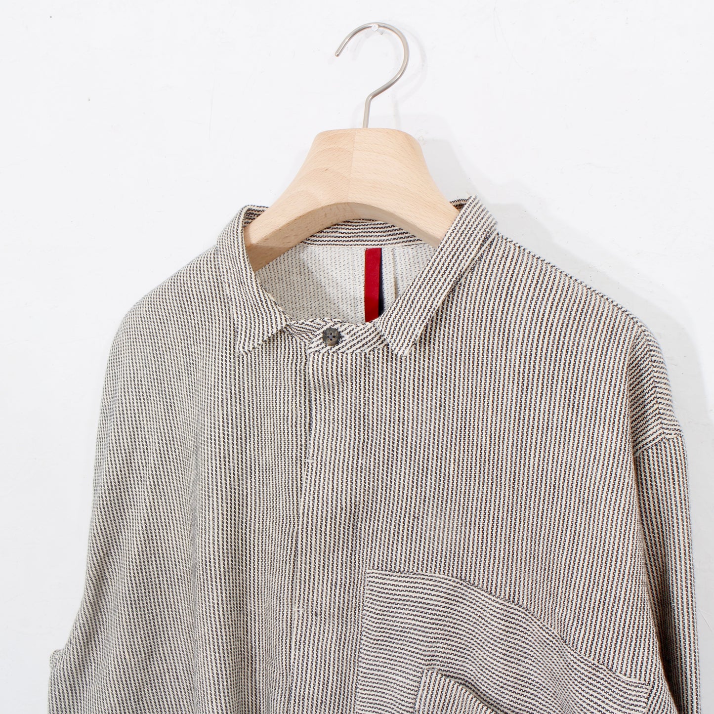 Khadi Hickory Pasted Flyfront Shirts / beige