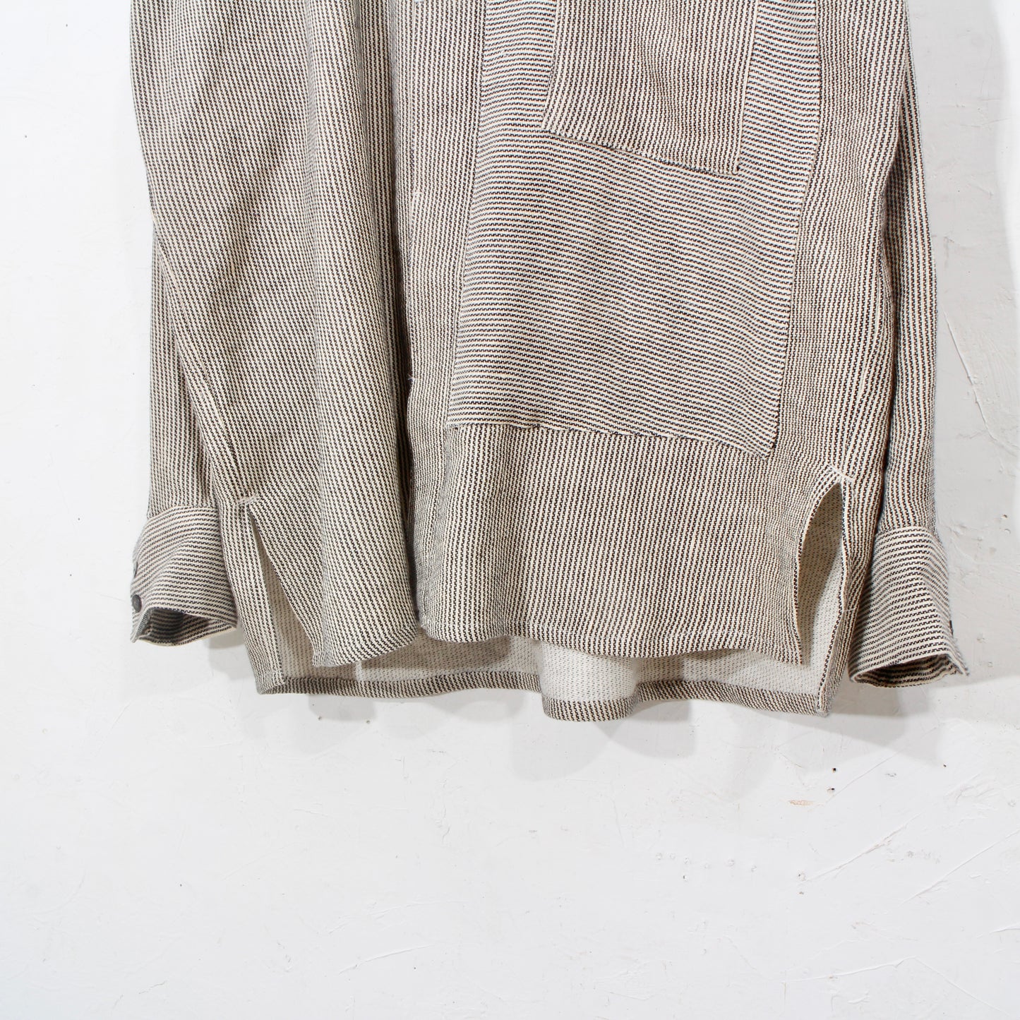 Khadi Hickory Pasted Flyfront Shirts / beige
