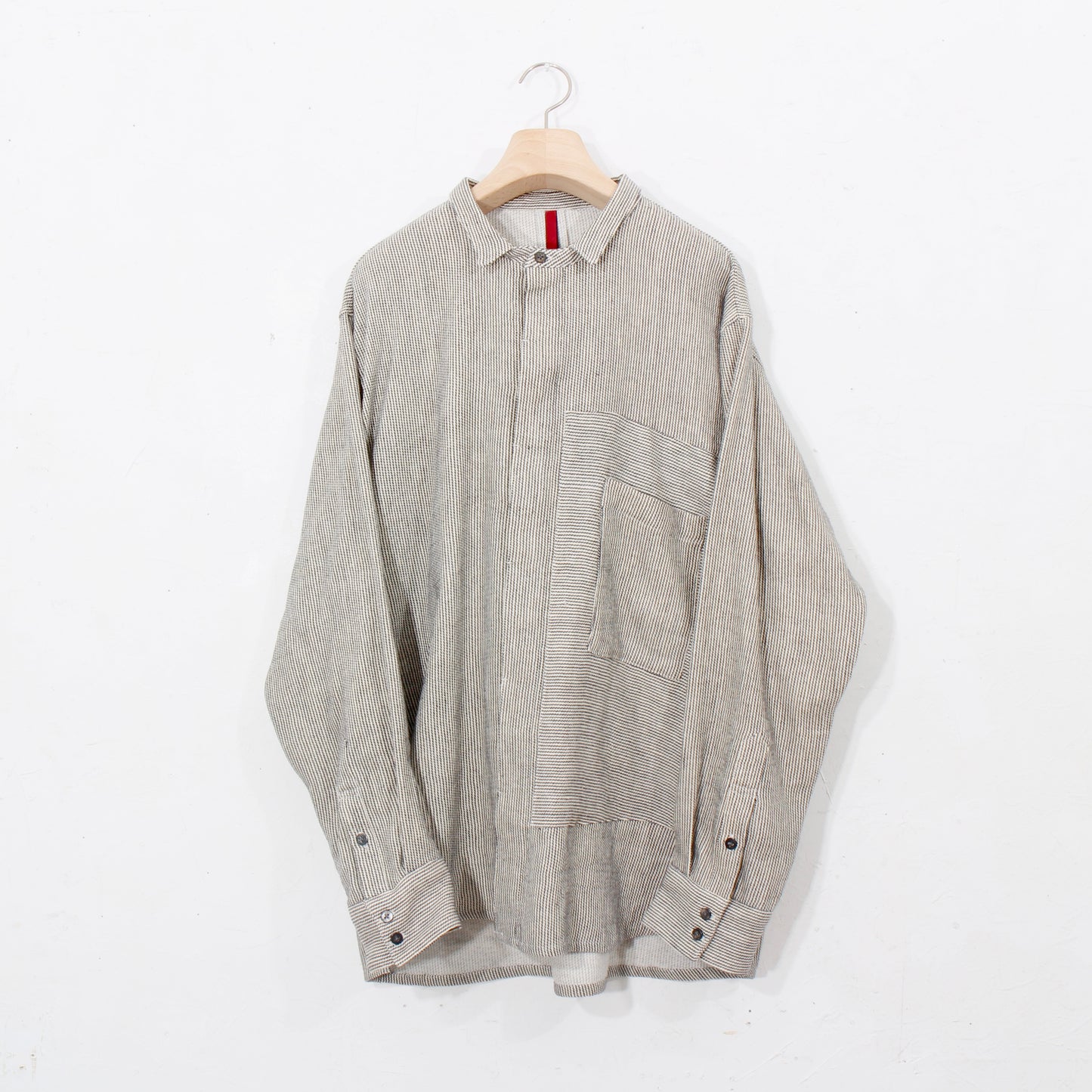 Khadi Hickory Pasted Flyfront Shirts / beige