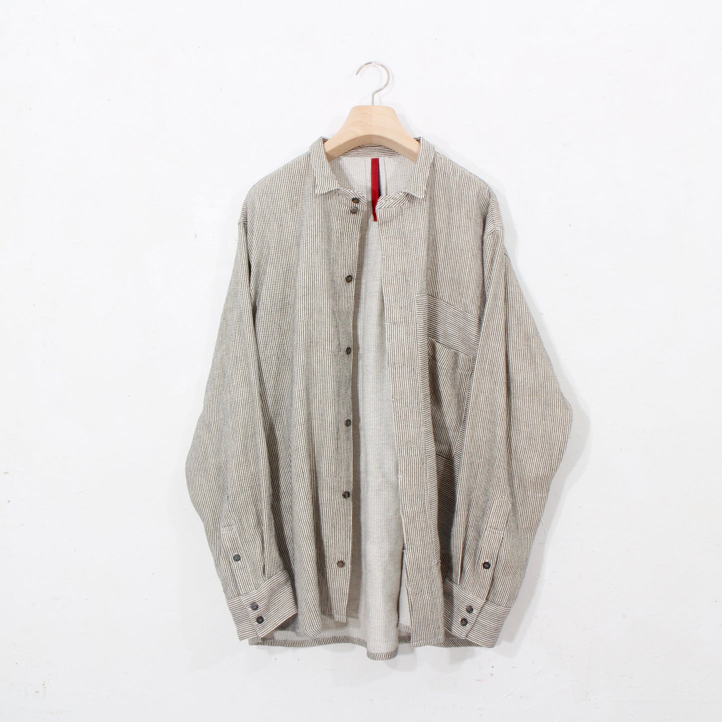 Khadi Hickory Pasted Flyfront Shirts / beige