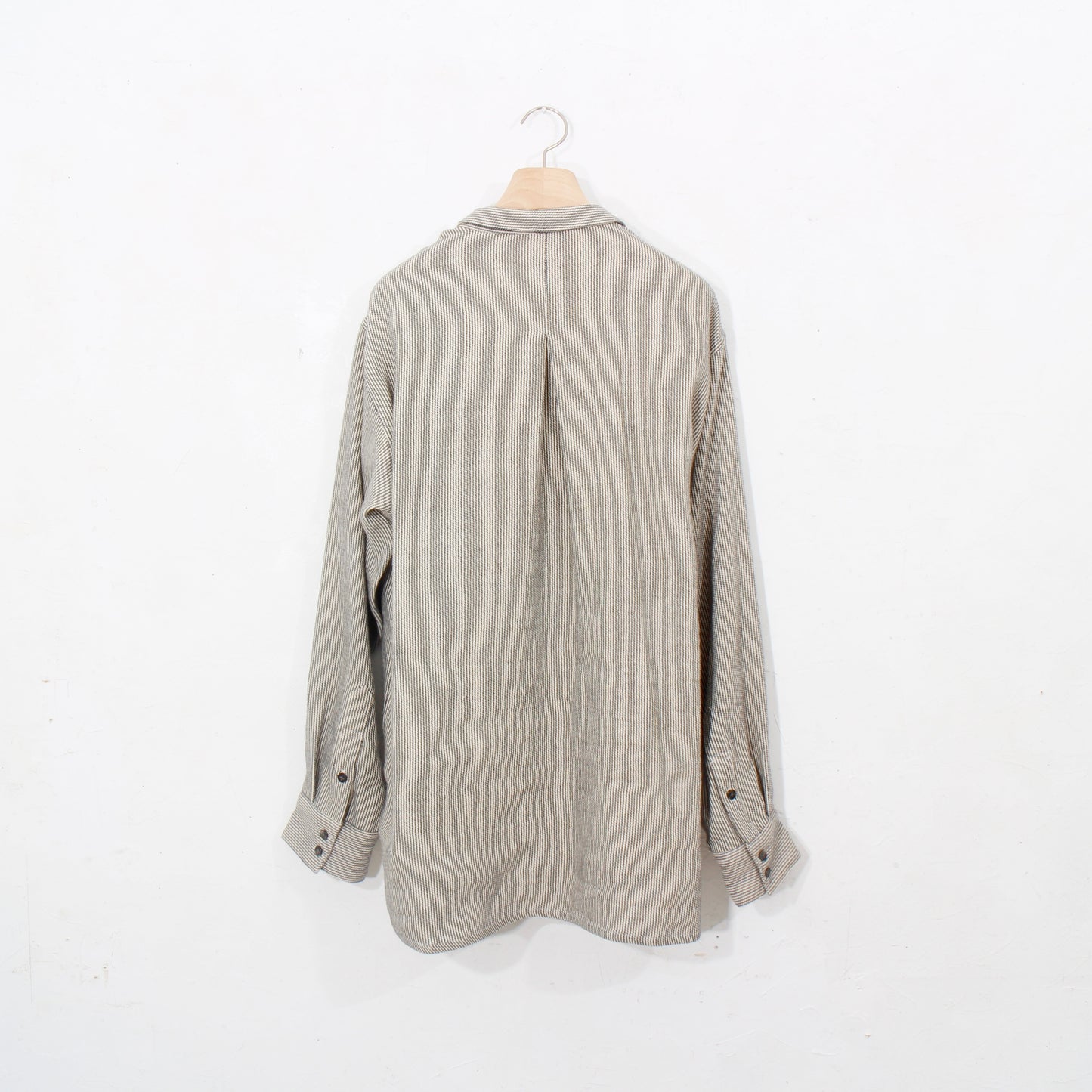Khadi Hickory Pasted Flyfront Shirts / beige