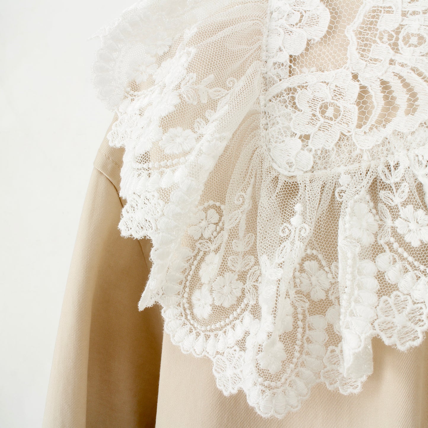 overlace /lace soutien collar coat