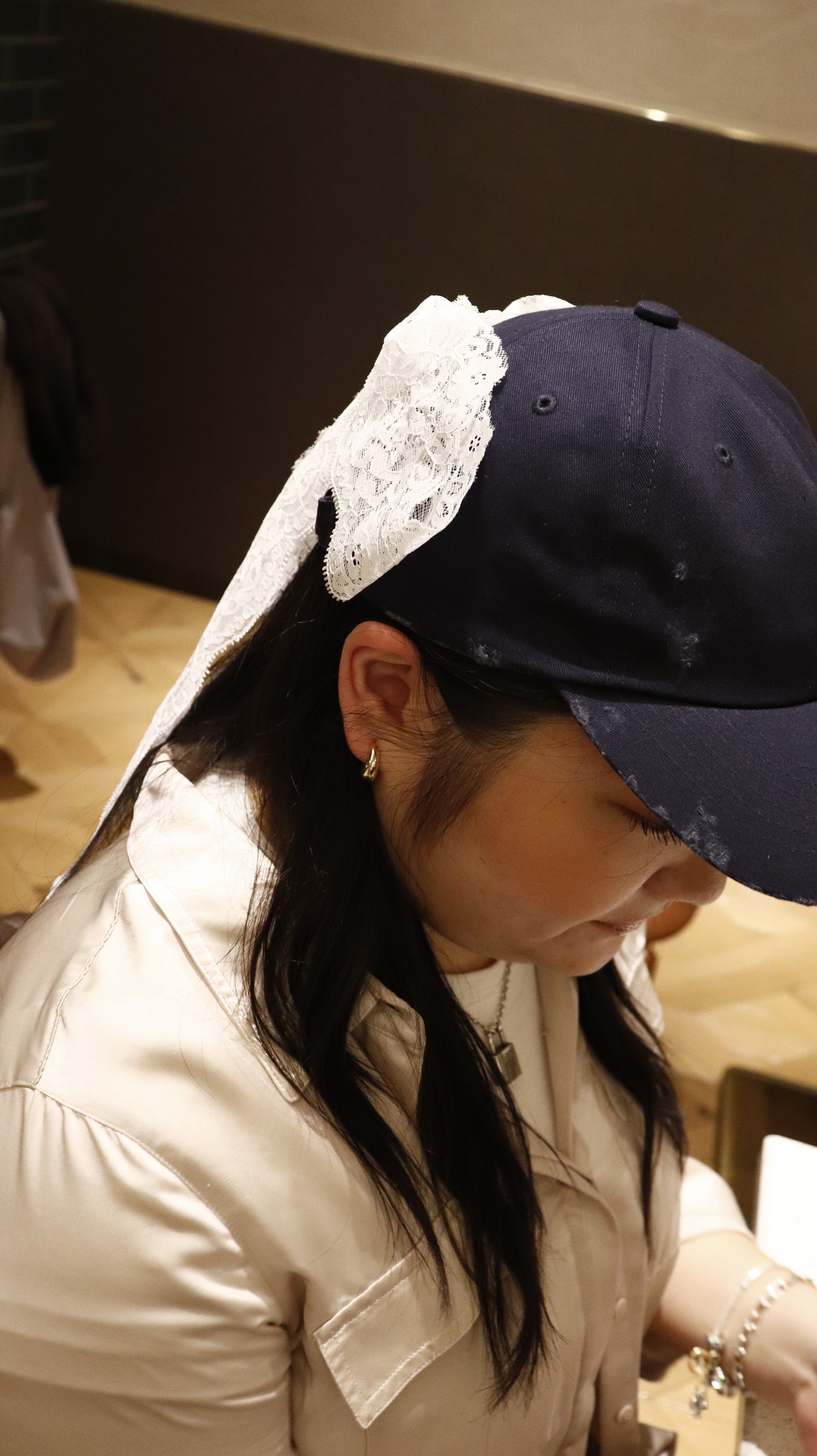 【Open Atelier】HANA YAGI / Lace collage Cap<ribbon>※先行公開(3/5~オーダー受付開始)