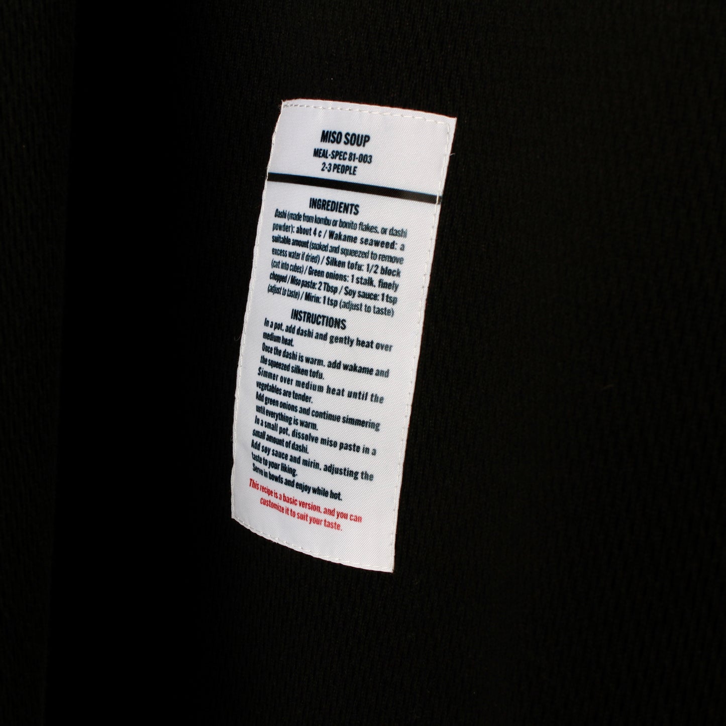 meal spec thermal L/S tops / black