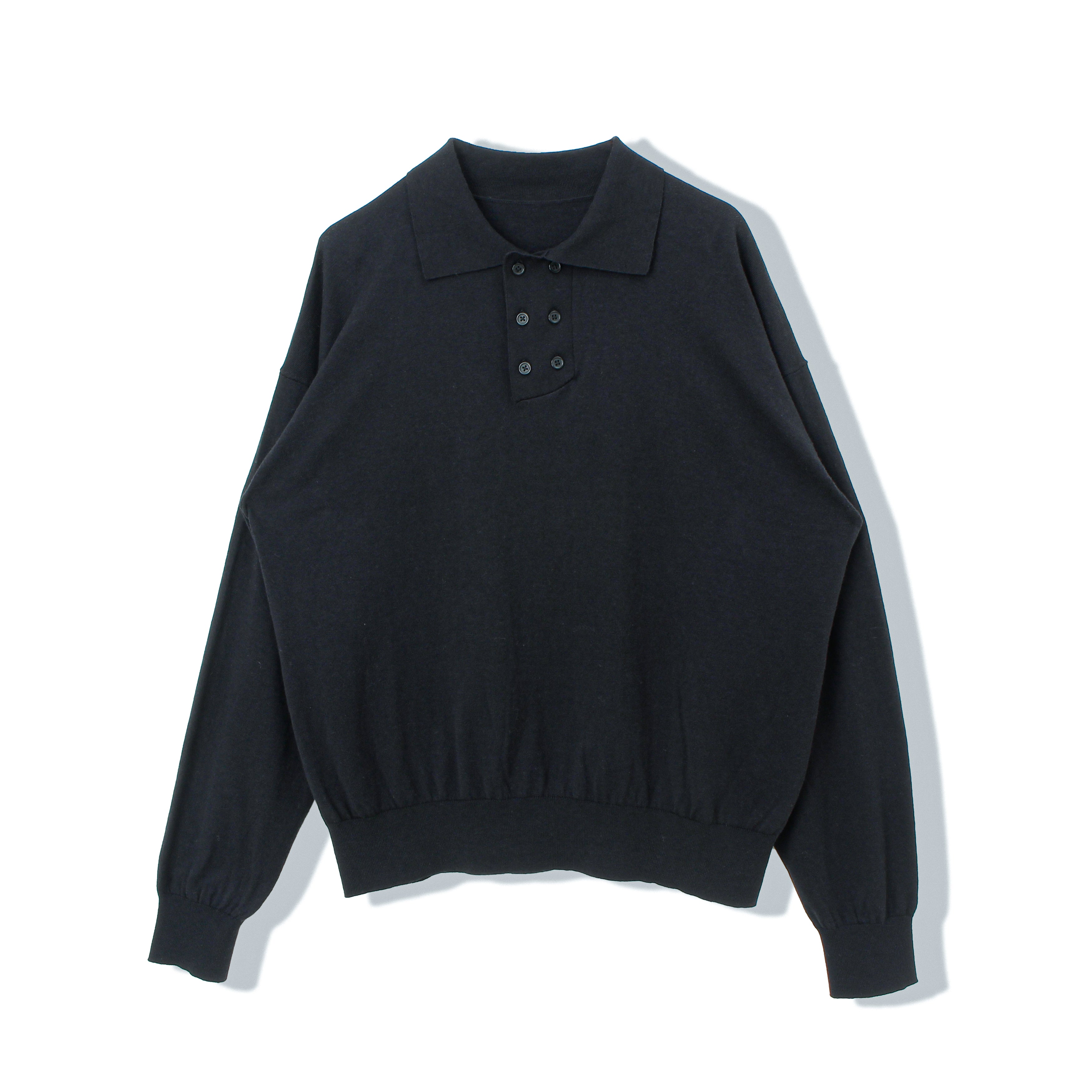 DOUBLE KNIT POLO / black – MIKIRIHASSHIN OFFICIAL