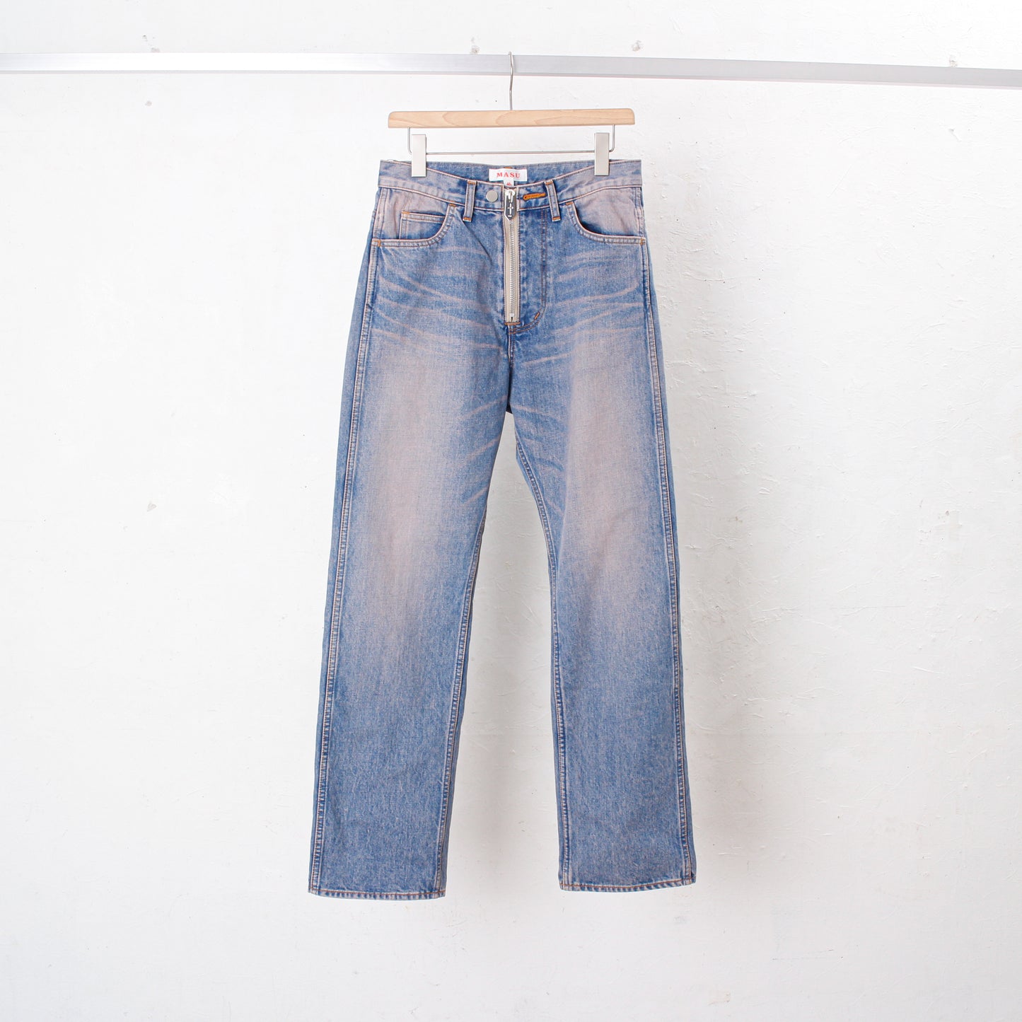 "MASUBOYS" STRAIGHT JEANS (OVER DYE) / PINK INDIGO