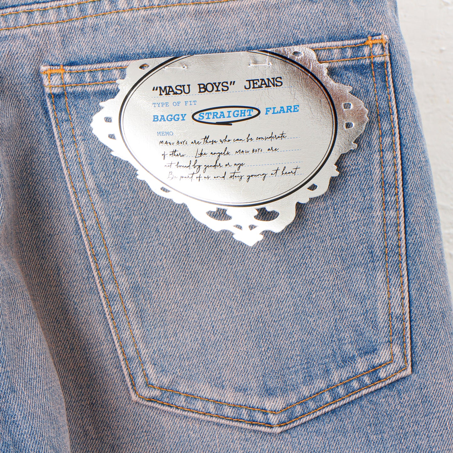 "MASUBOYS" STRAIGHT JEANS (OVER DYE) / PINK INDIGO