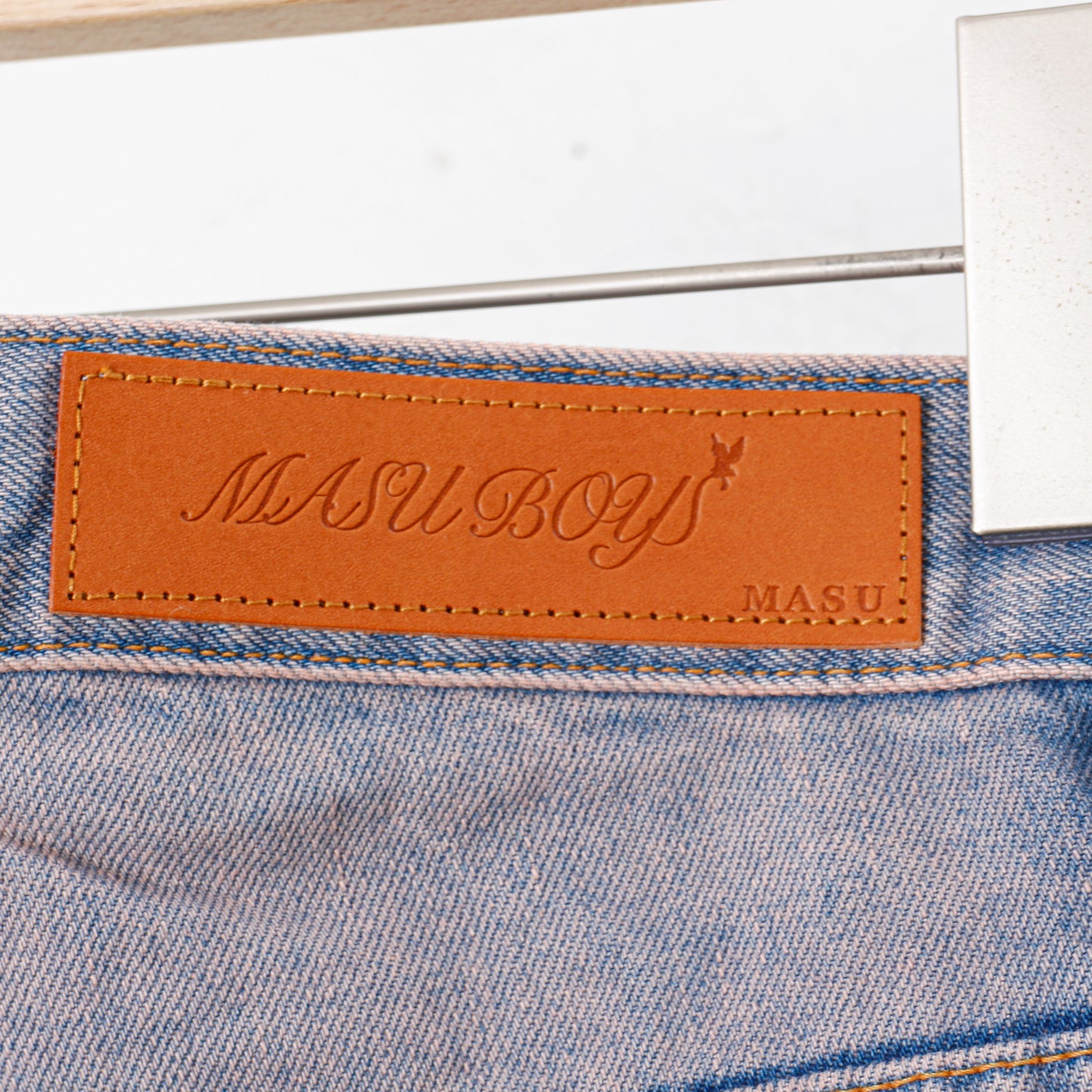 "MASUBOYS" STRAIGHT JEANS (OVER DYE) / PINK INDIGO