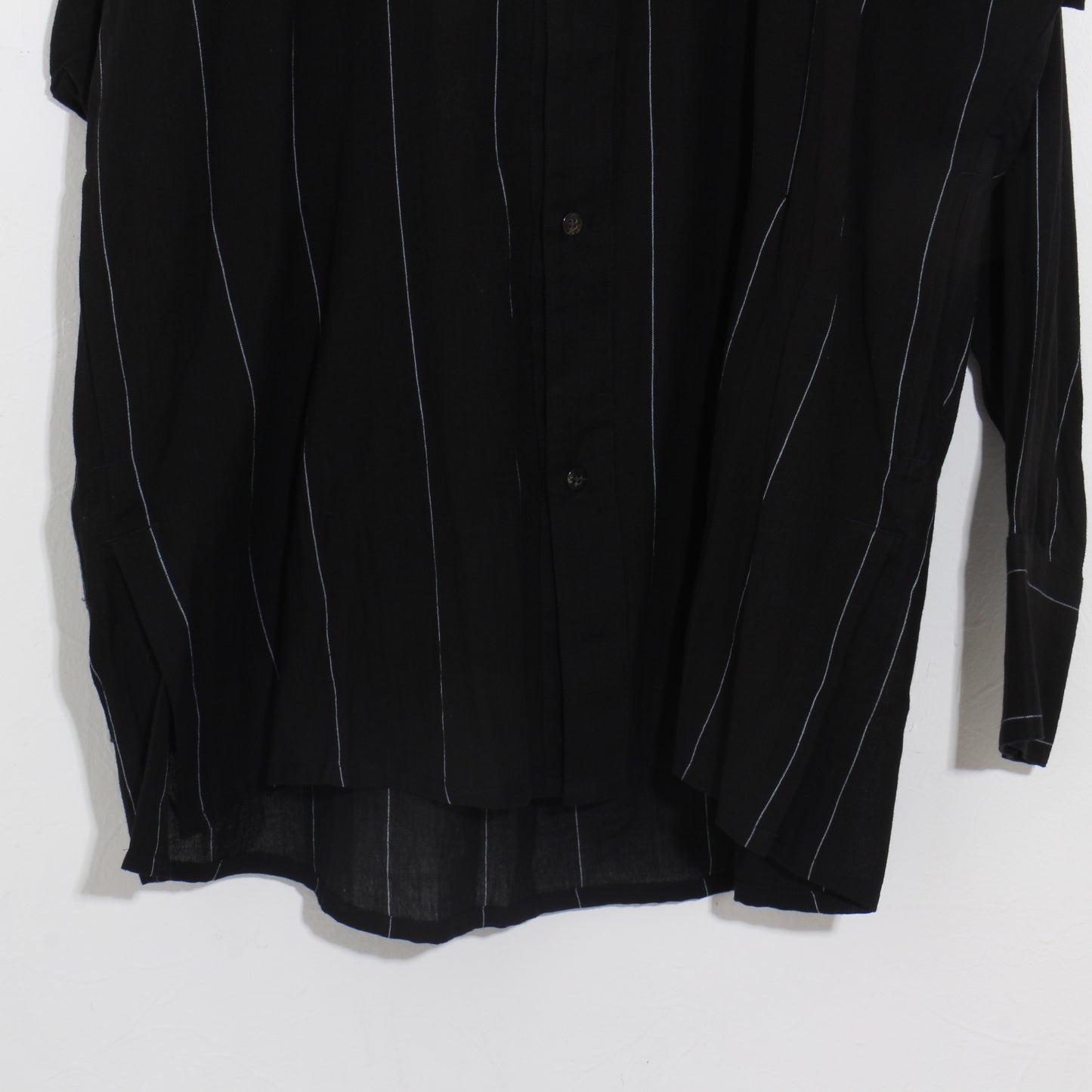 Pin-stripe KhadiCotton Long Shirt / 2wide stripe