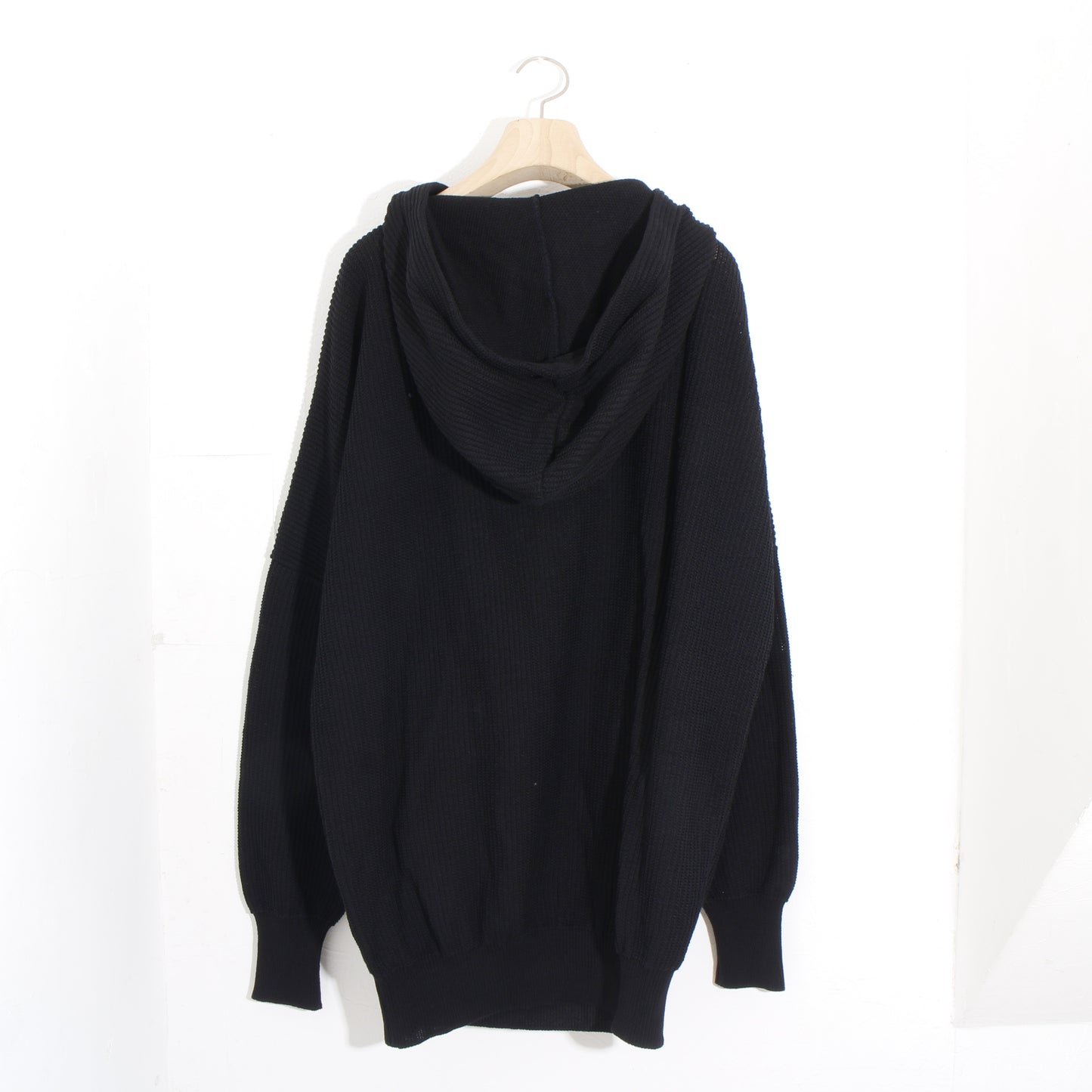 Cotton coarsely hoody / black
