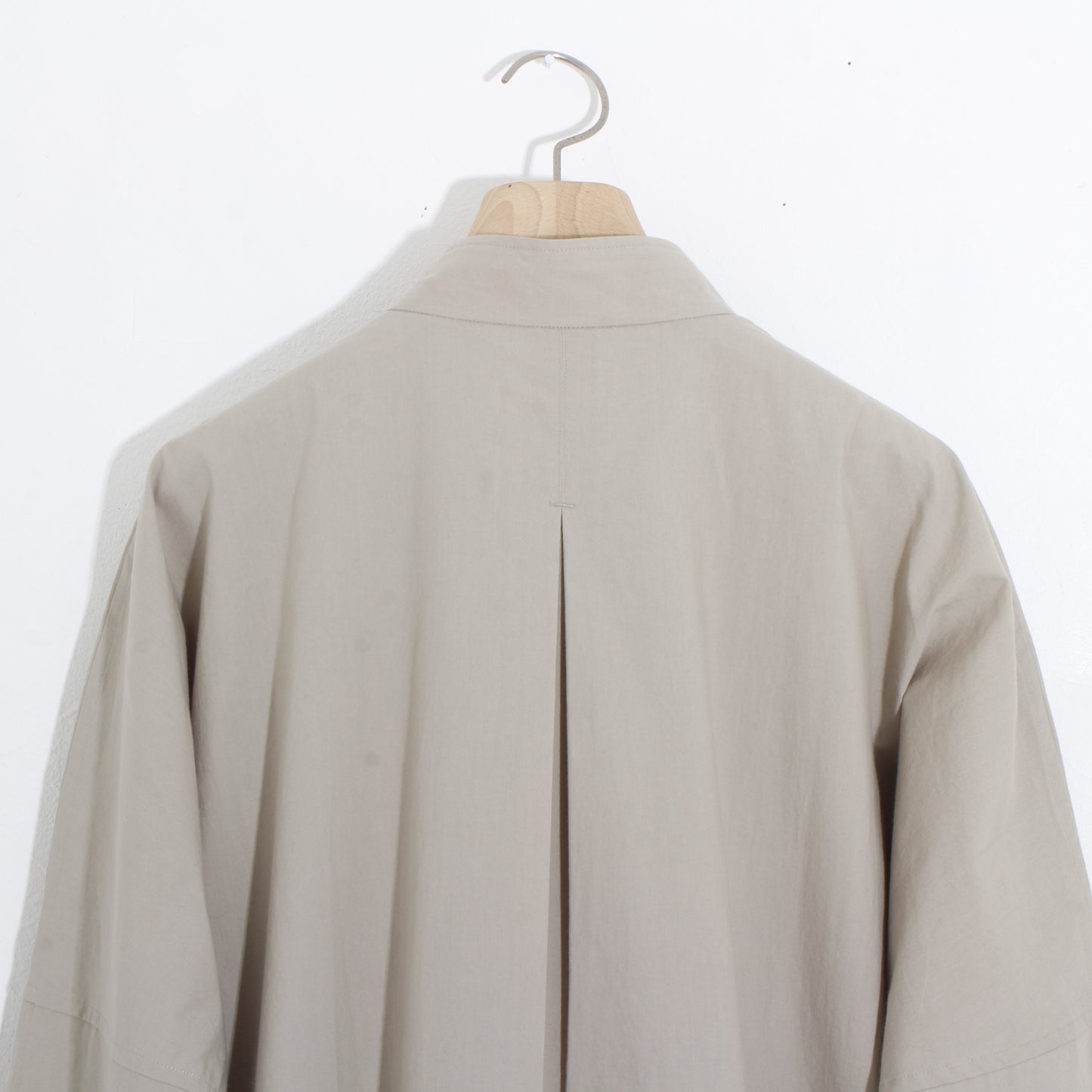 Light cotton half zip pullover / sand beige