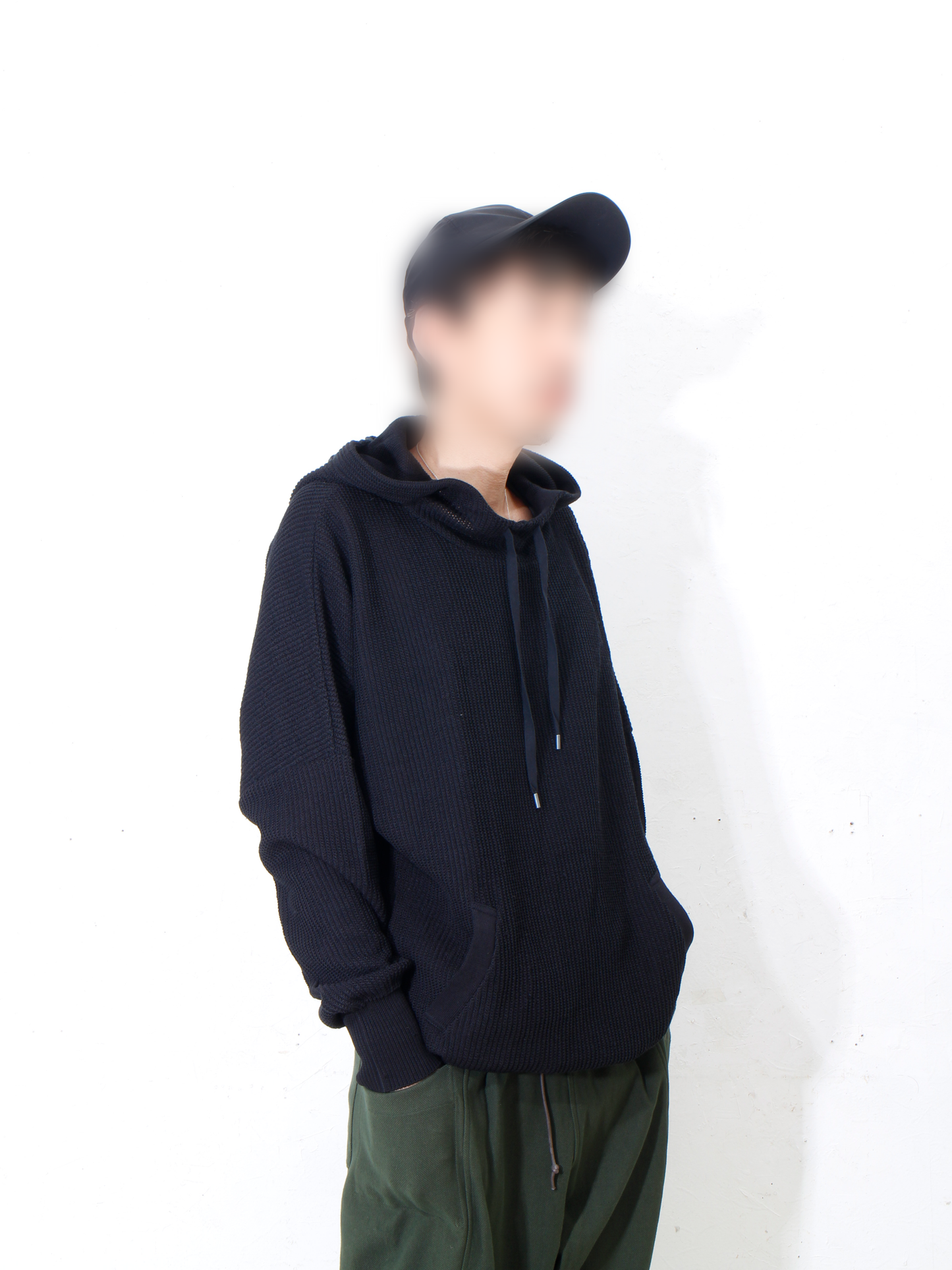 Cotton coarsely hoody / black