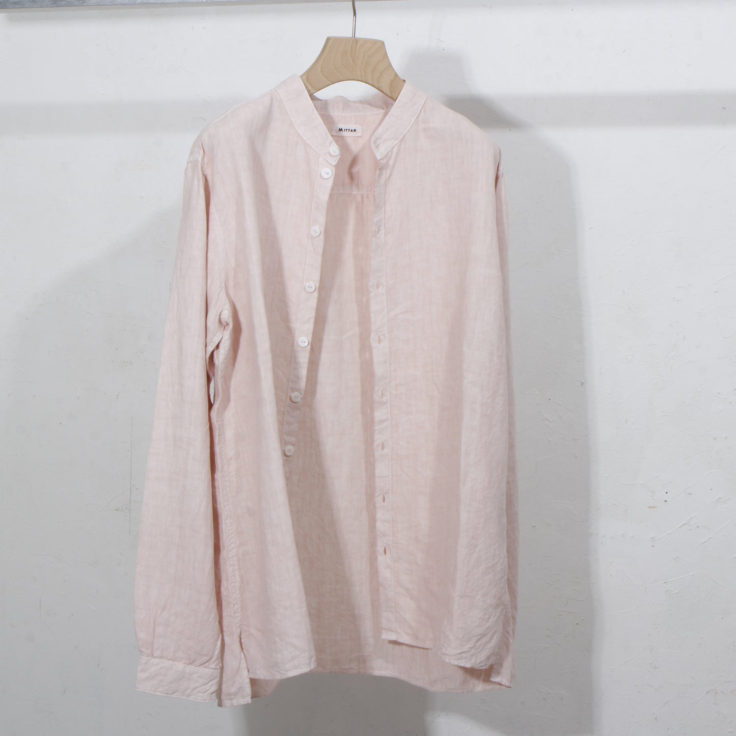 大麻シャツ 薄 / ベンガラ薄紅