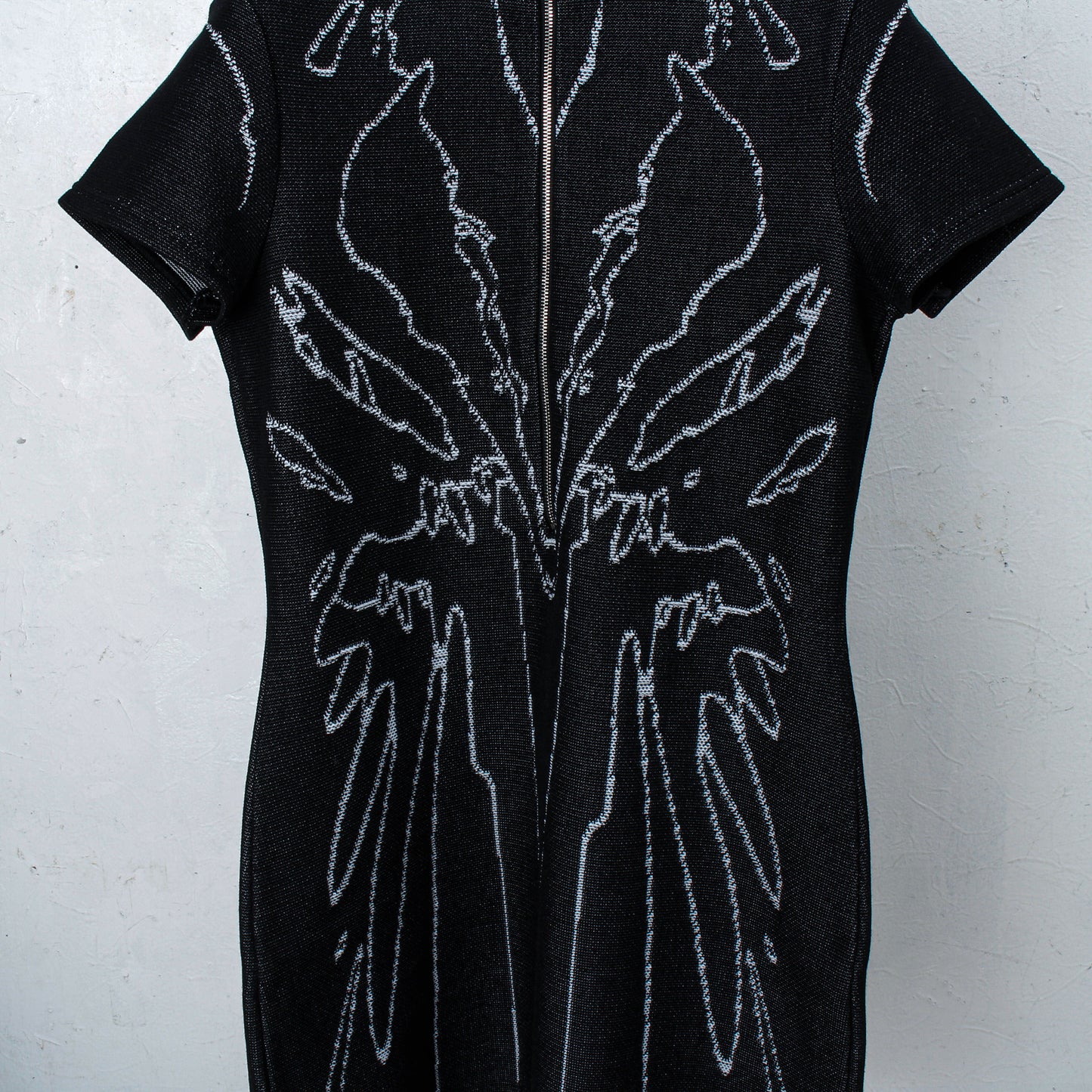 "Bionic Synapse" Jacquard knit dress / black