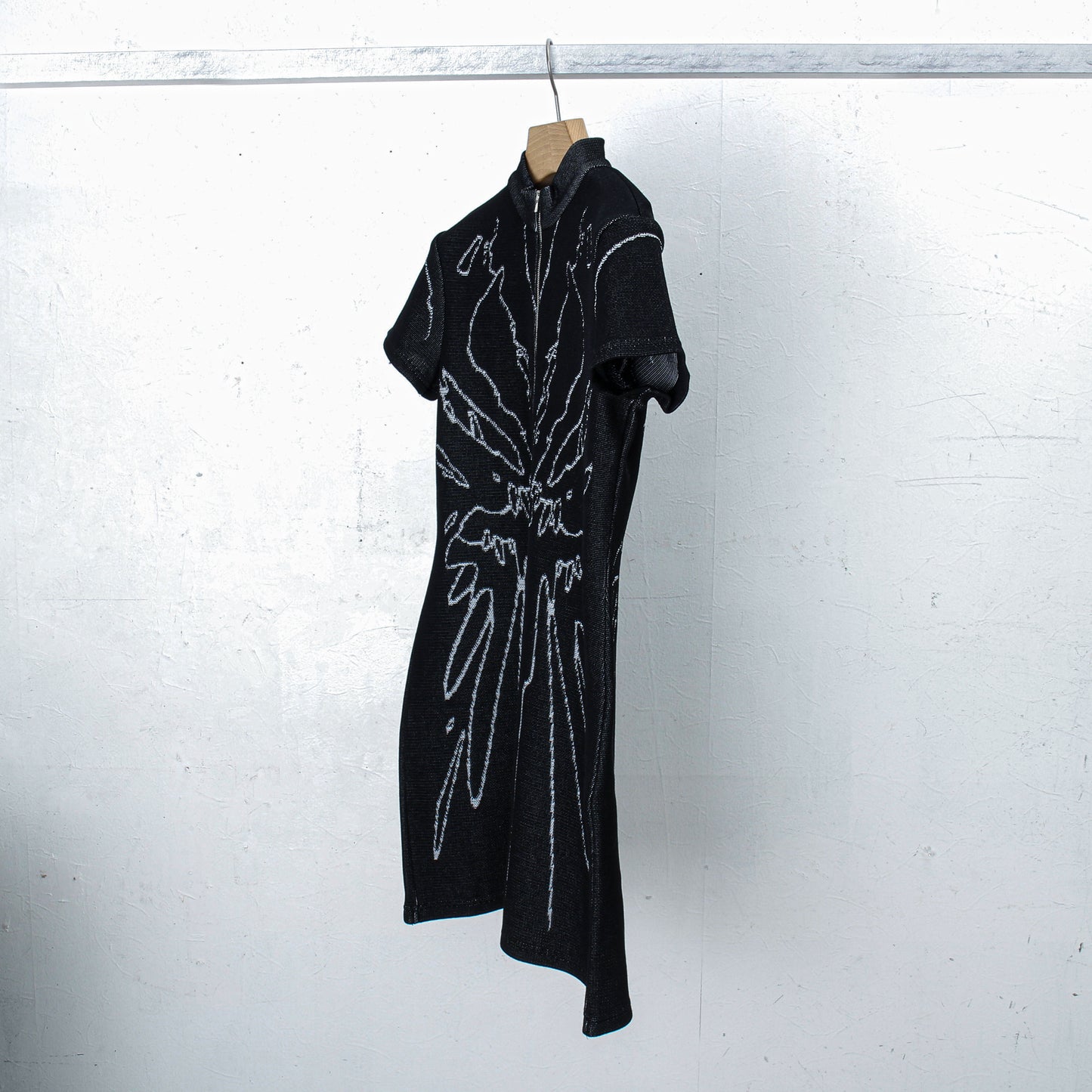 "Bionic Synapse" Jacquard knit dress / black