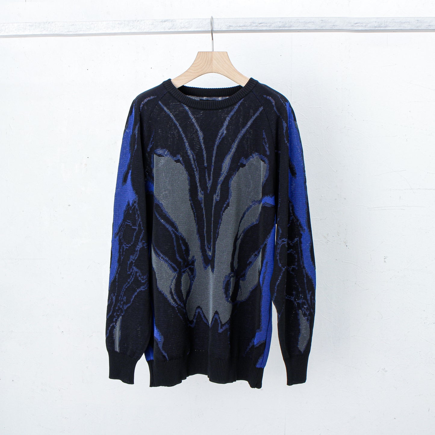 "Bionic Aurora" jacquard sweater / black