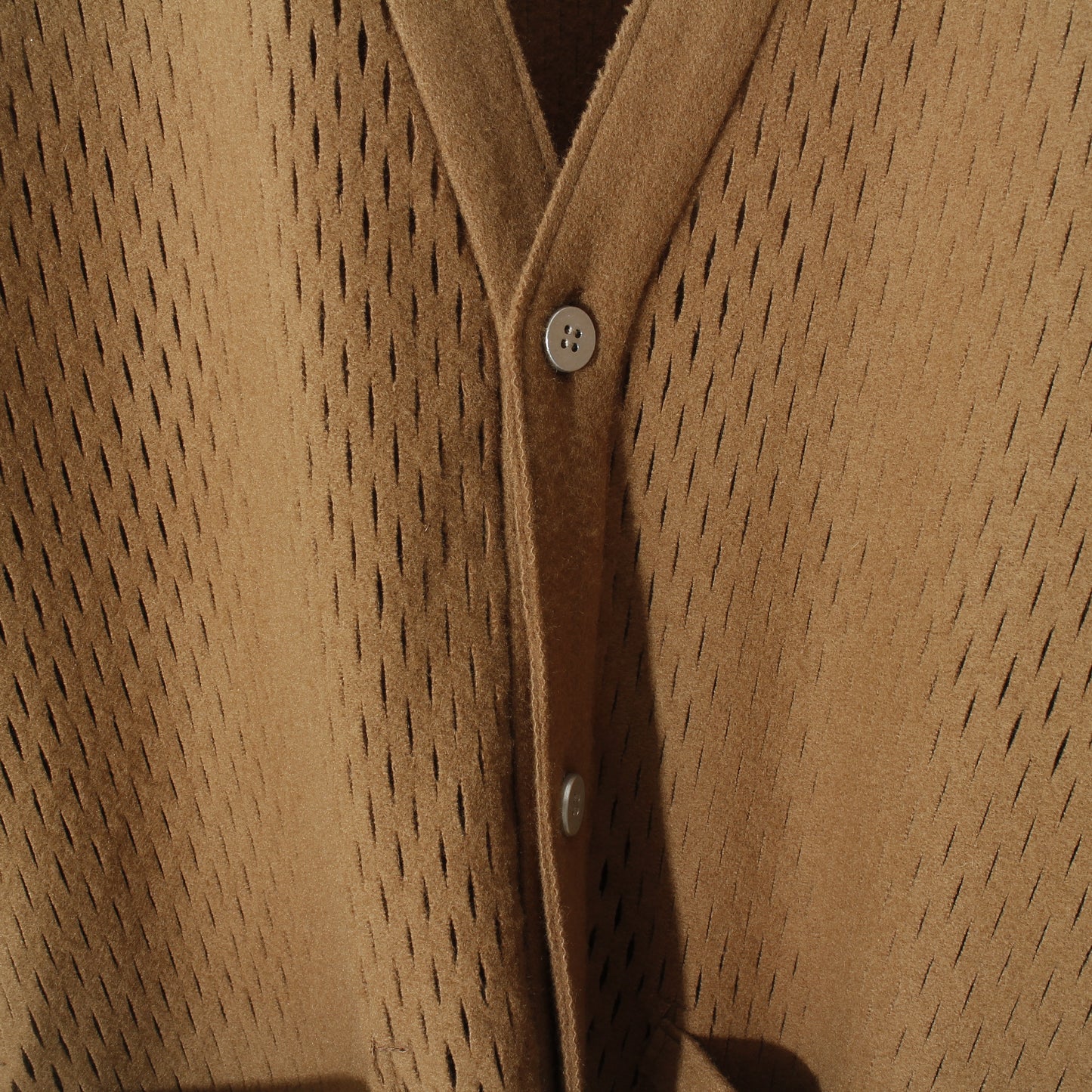 slited melton cardigan / camel