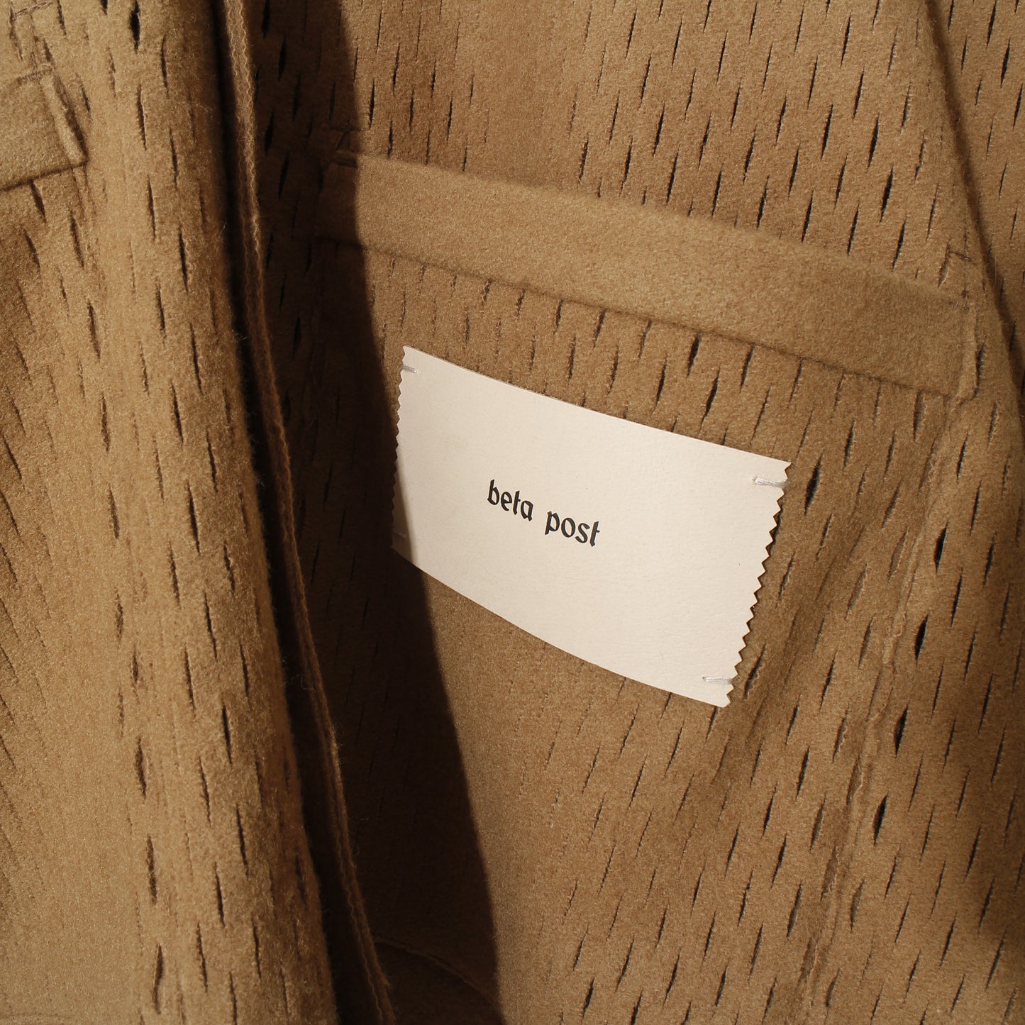 slited melton cardigan / camel