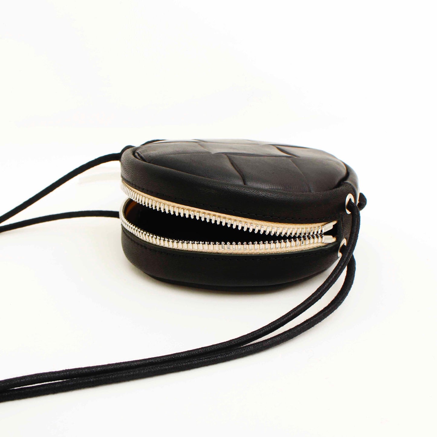 mini laceup circle bag / bk