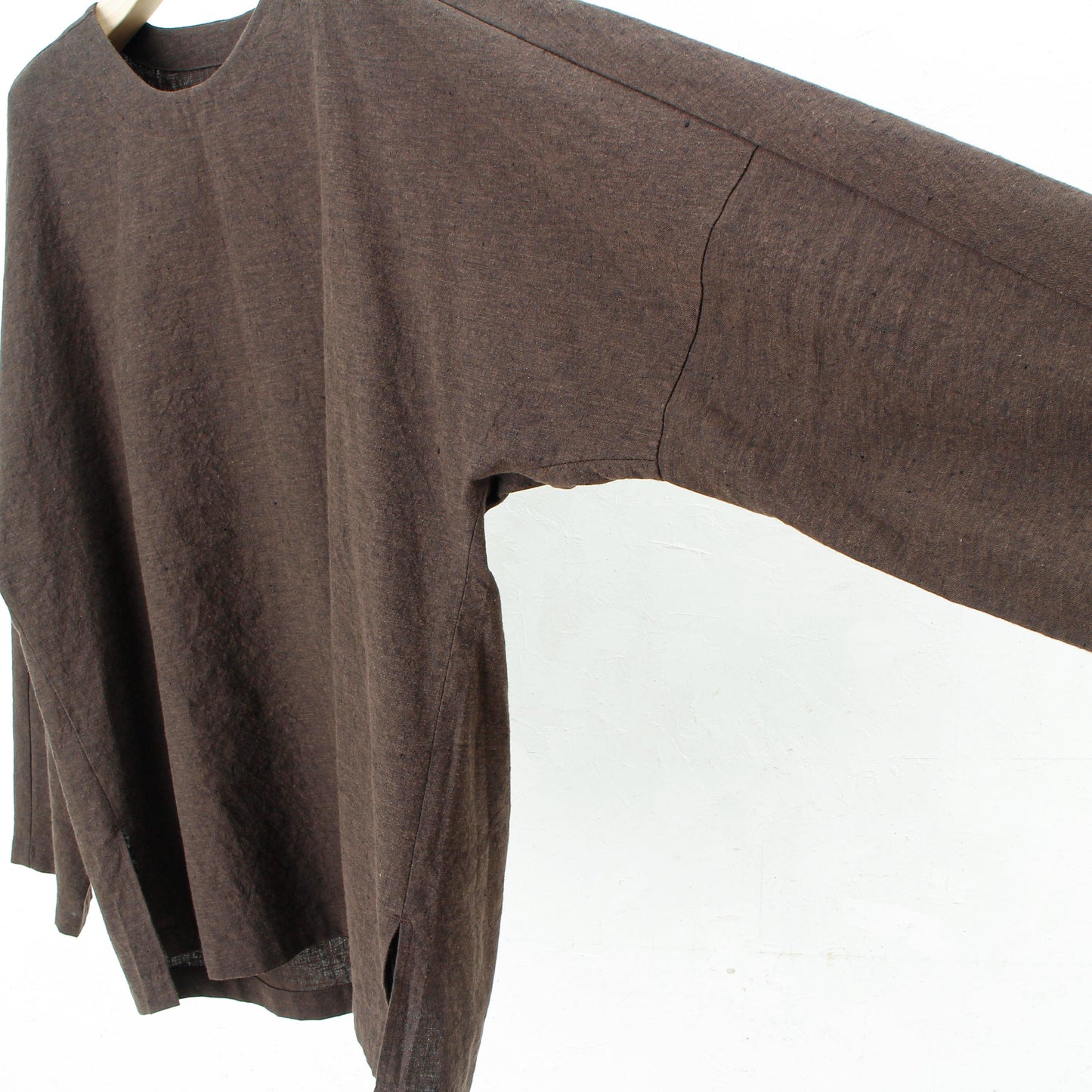 Linen cotton pullover / brown