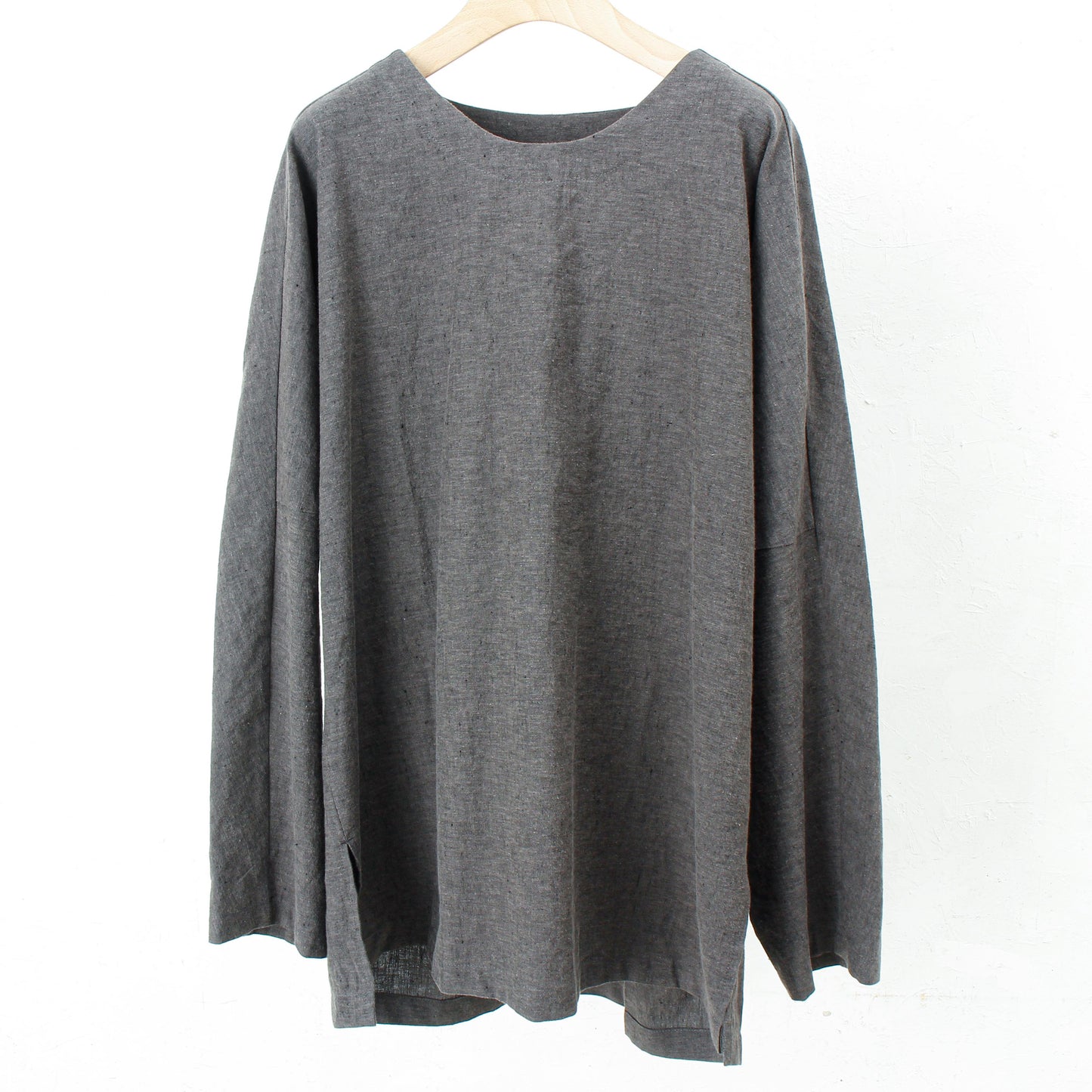 Linen cotton pullover / charcoal