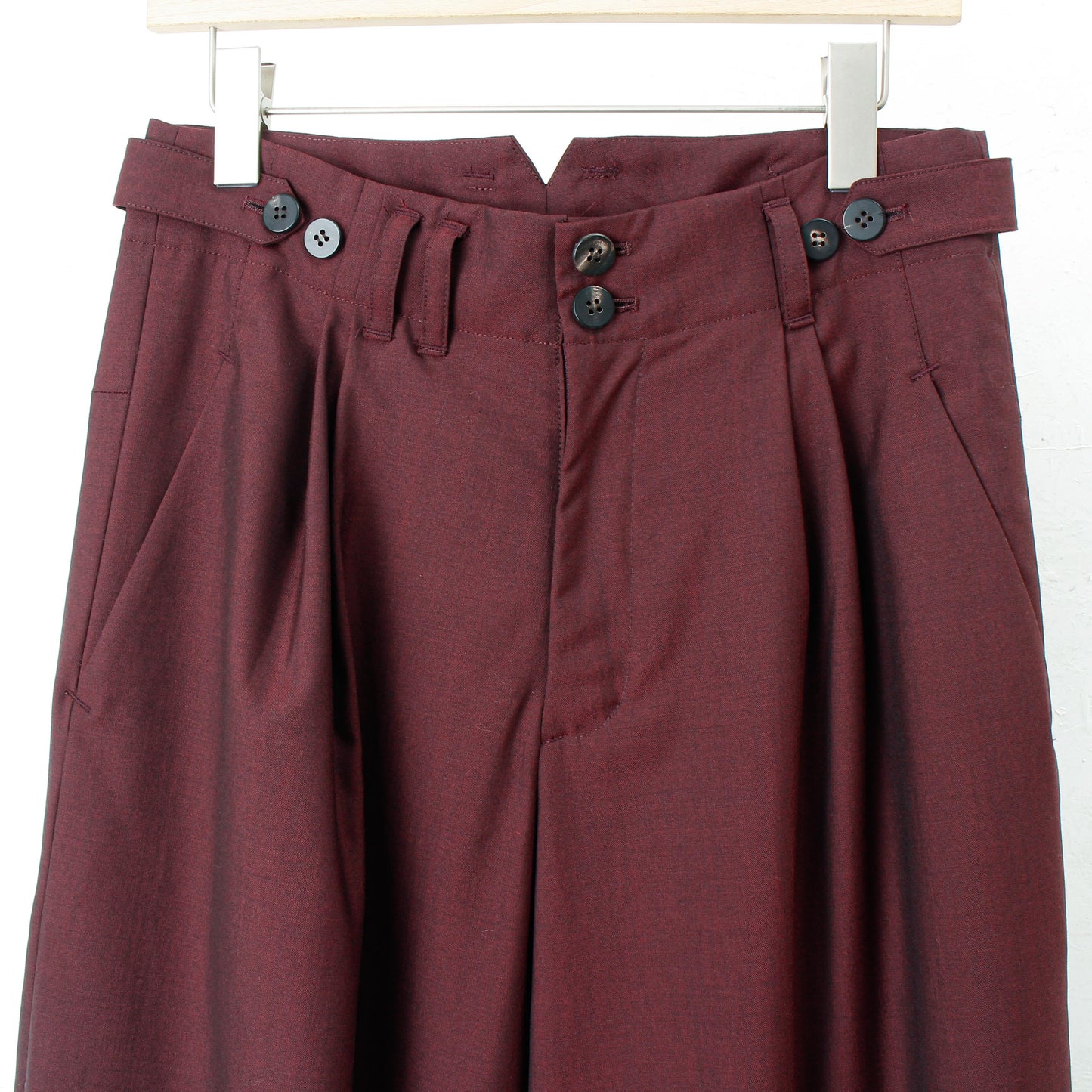 Chanbray wool 2tuck wide pants / enji