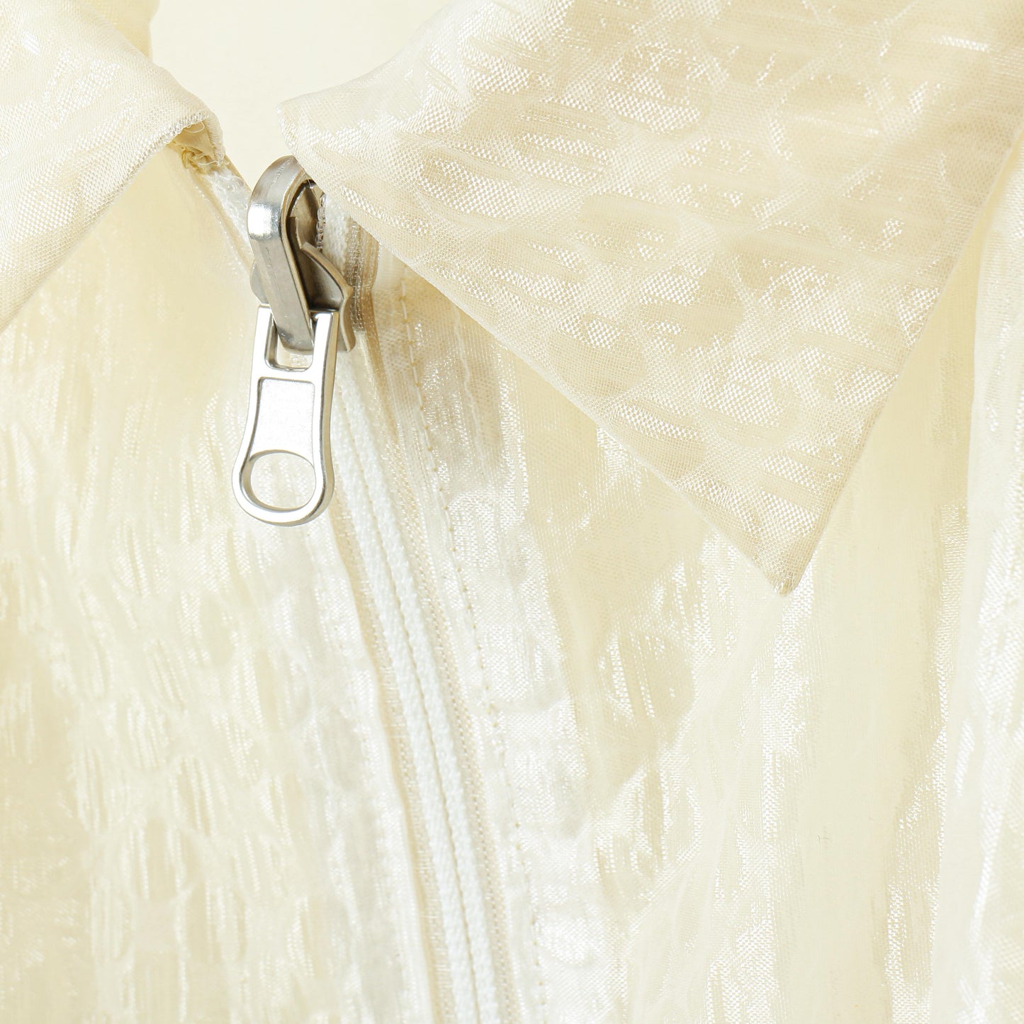 see-through nylon reversible drizzler / ecru