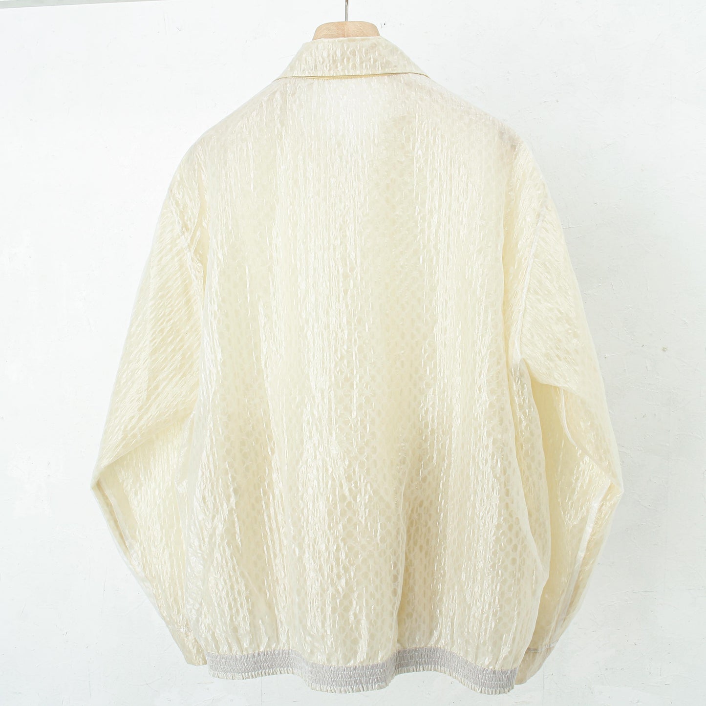 see-through nylon reversible drizzler / ecru