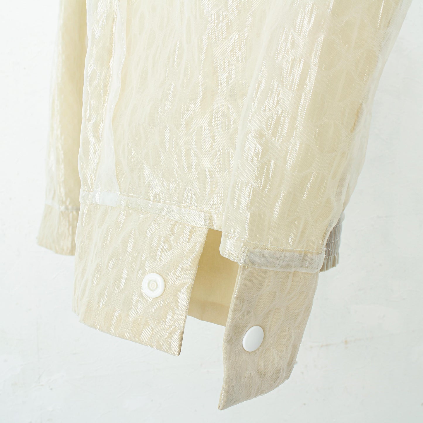 see-through nylon reversible drizzler / ecru