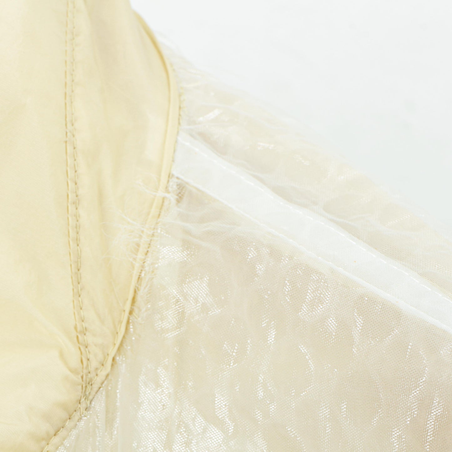see-through nylon reversible drizzler / ecru