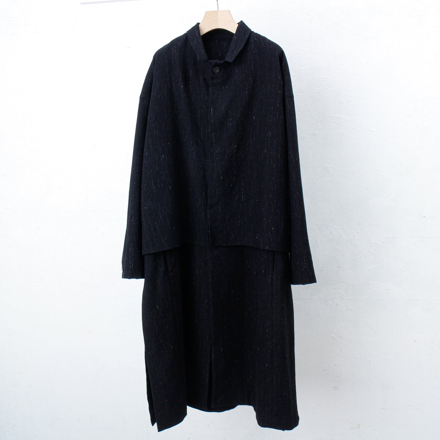 Cosmos Wool Flap Coat / black