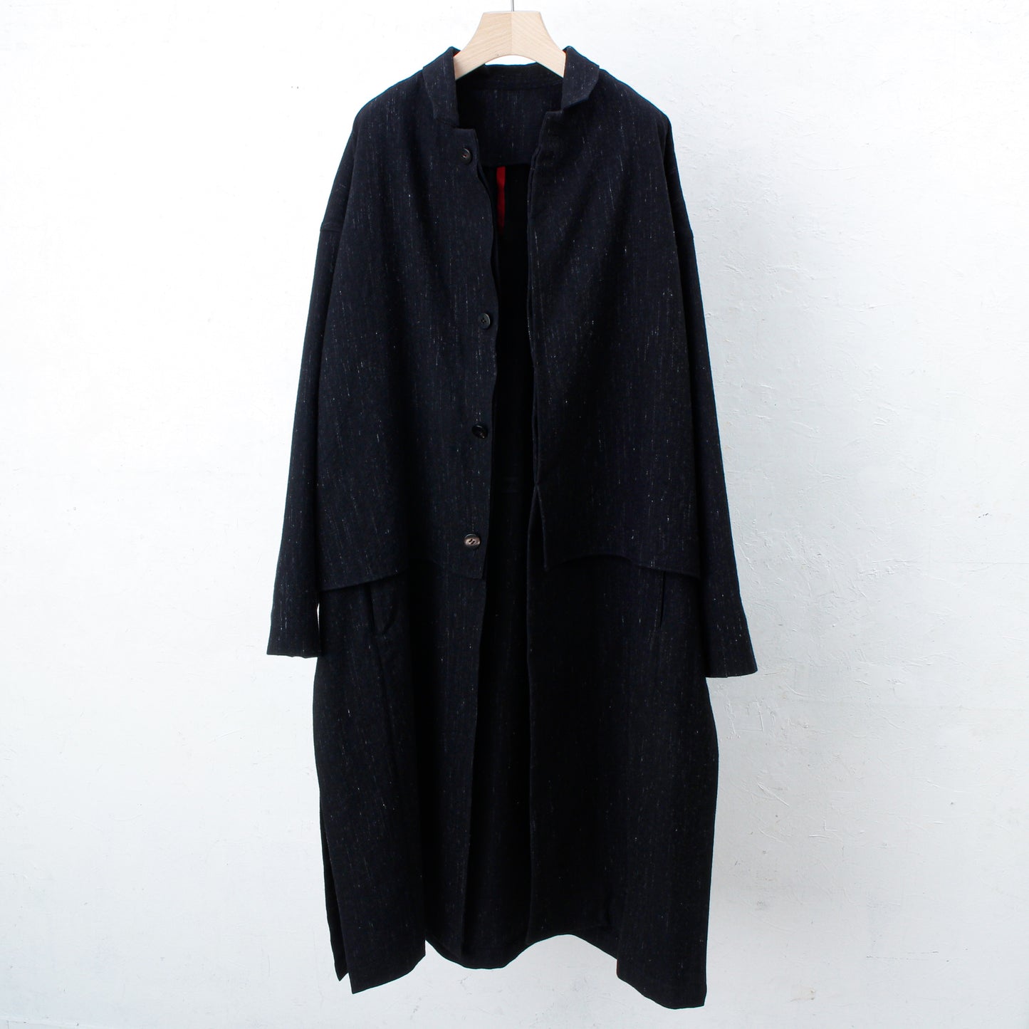 Cosmos Wool Flap Coat / black