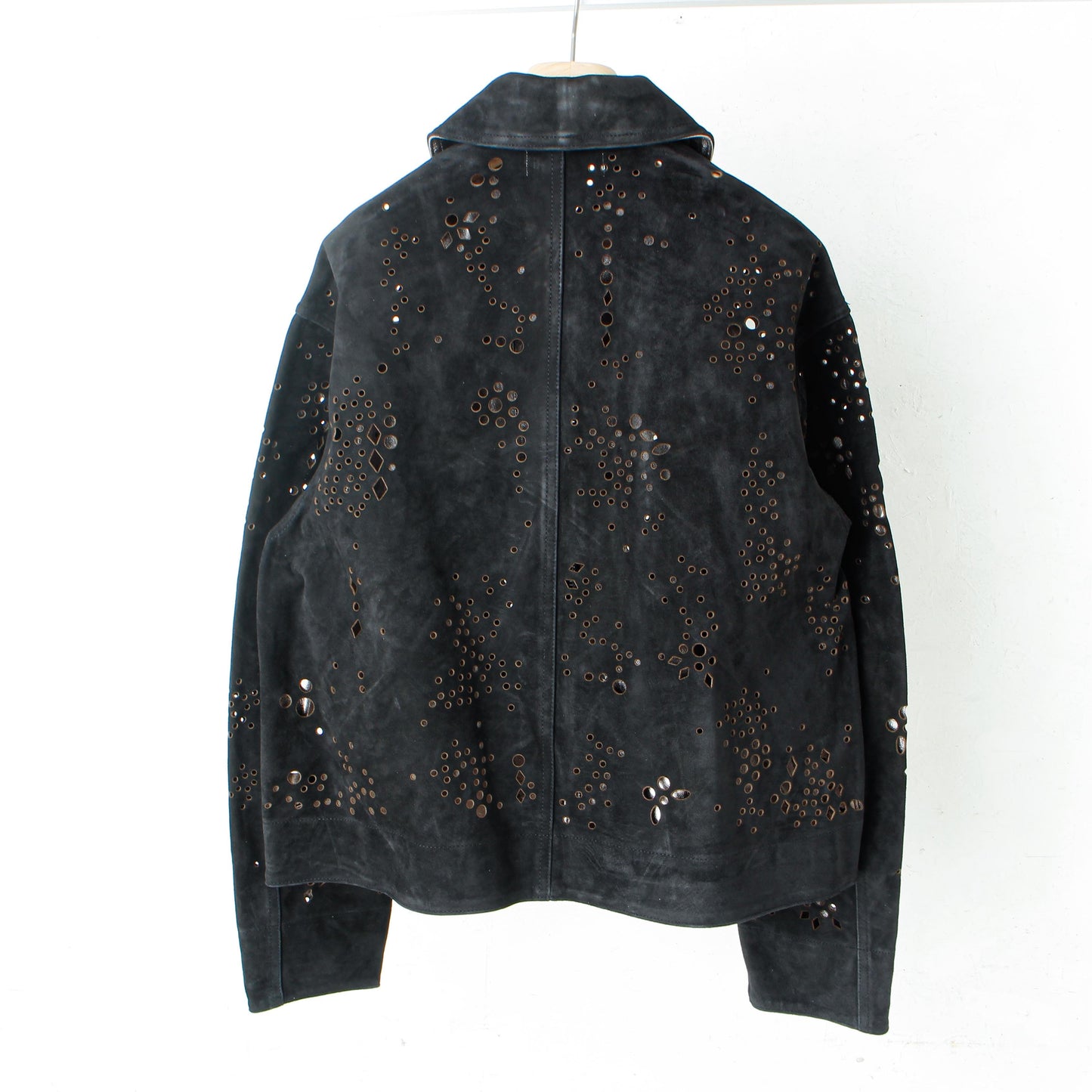 GALAXY-CUT LEATHER JACKET / black