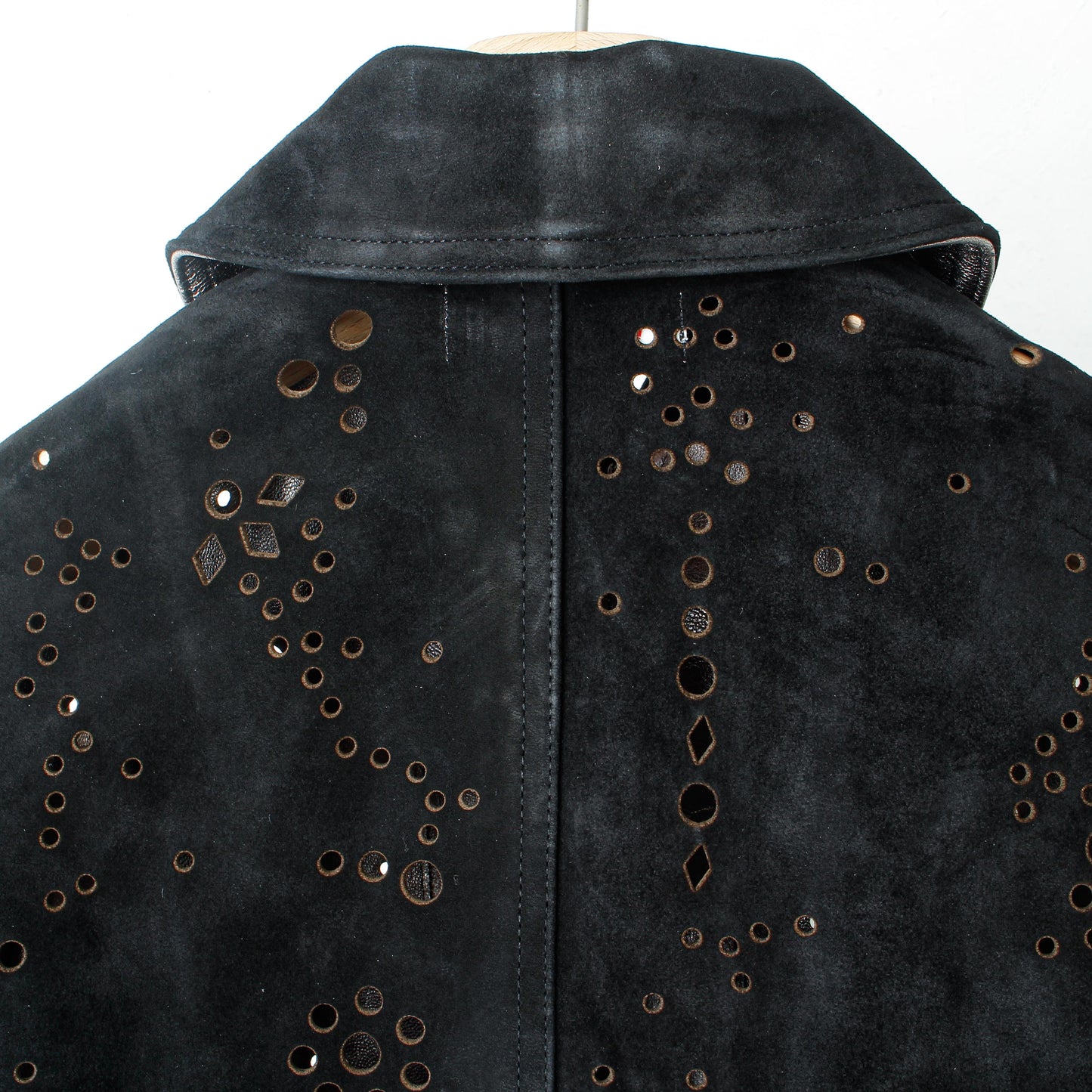 GALAXY-CUT LEATHER JACKET / black