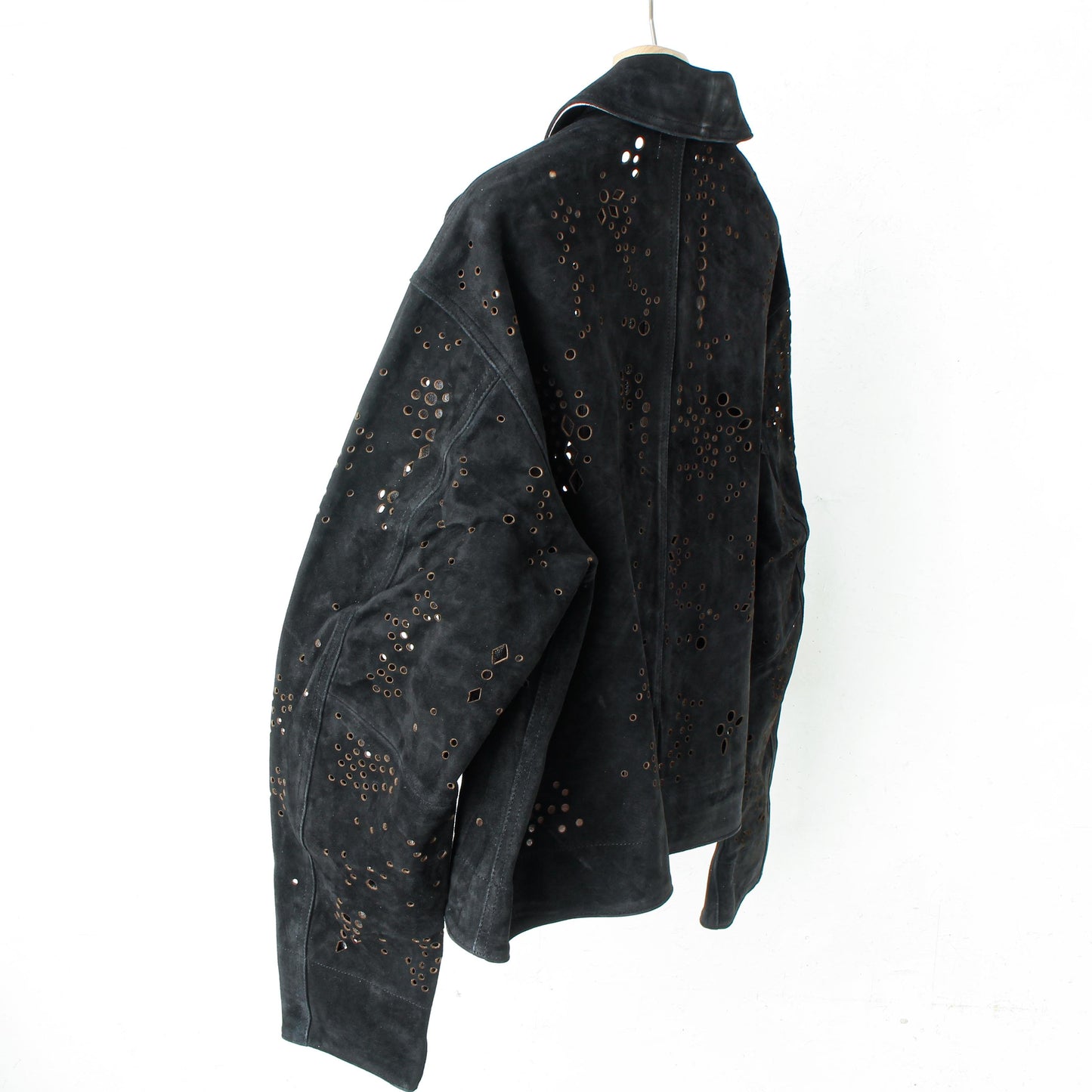 GALAXY-CUT LEATHER JACKET / black