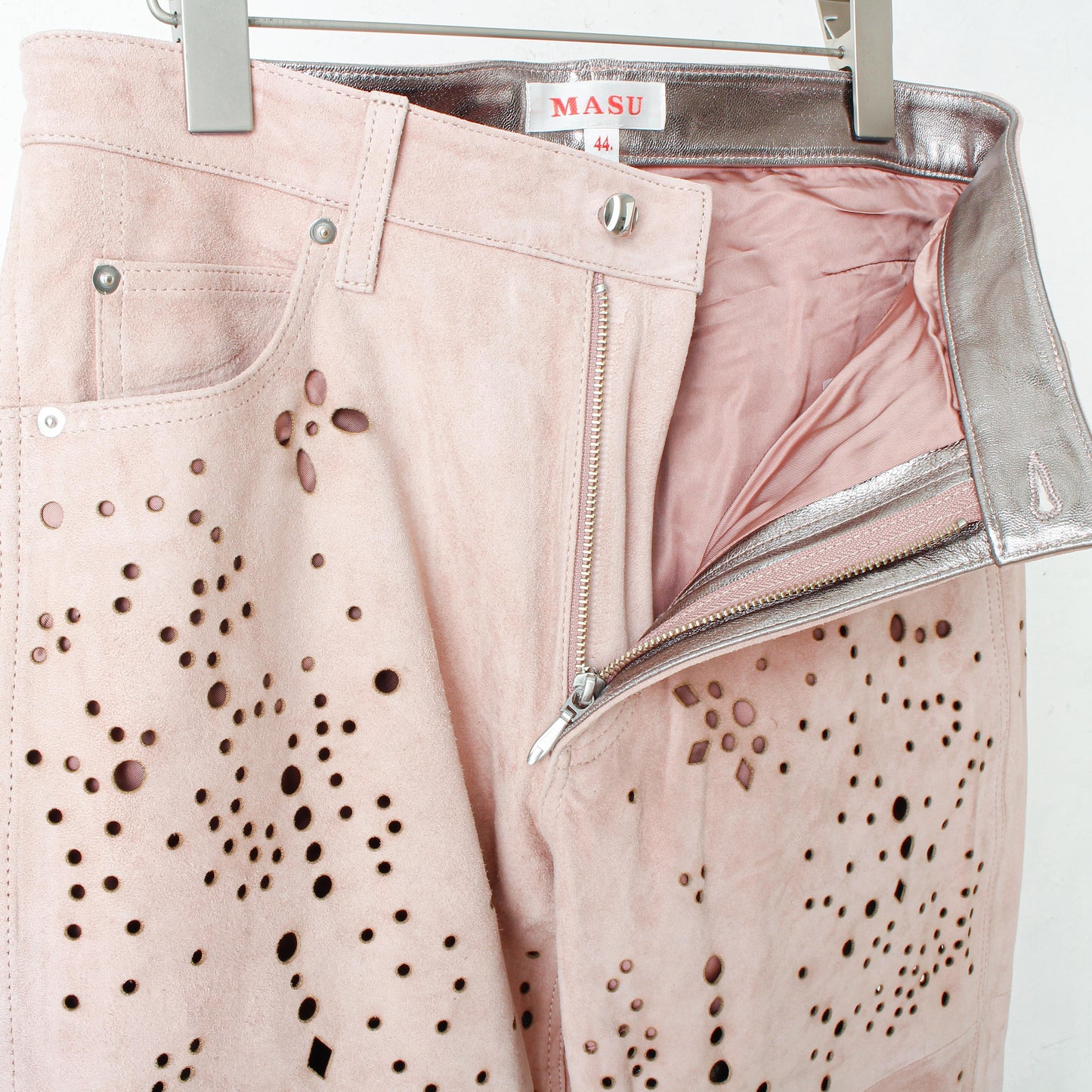 GALAXY-CUT LEATHER FLARE PANTS / saimon
