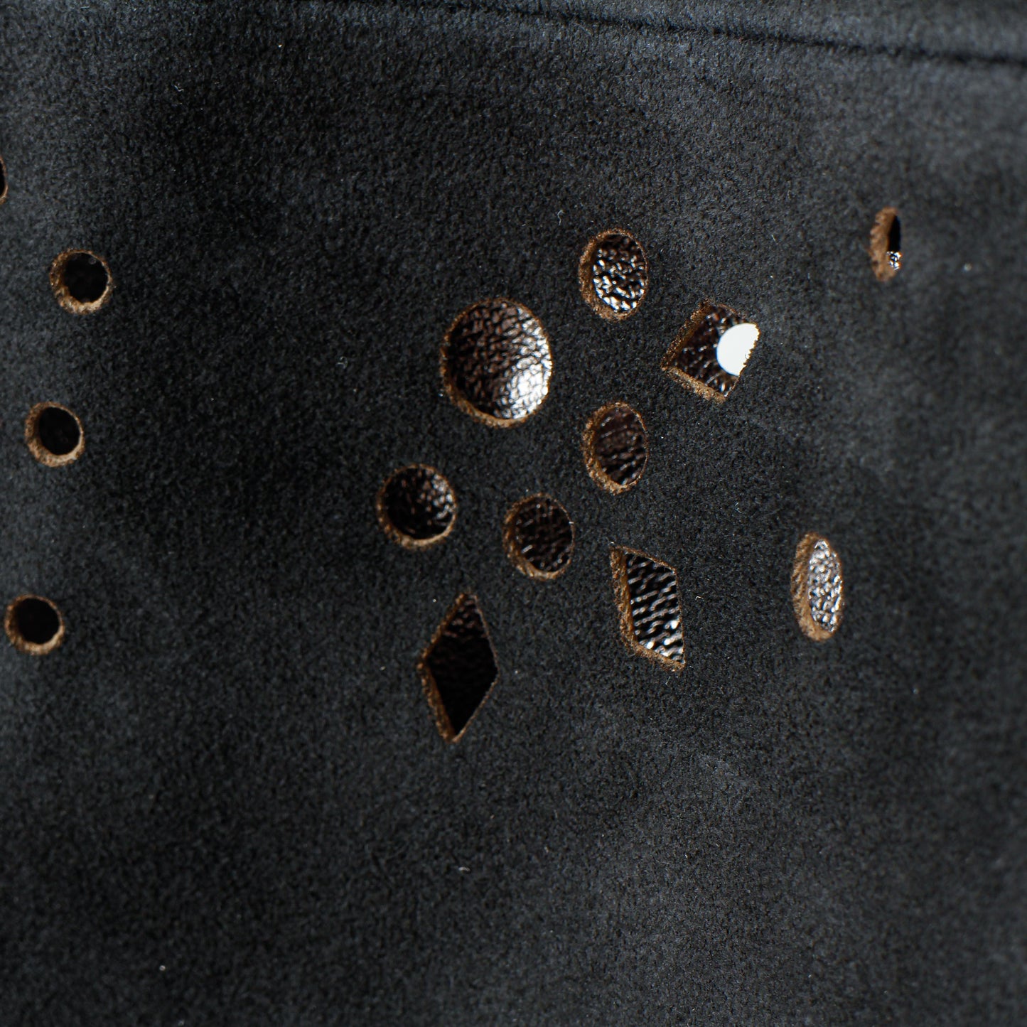 GALAXY-CUT LEATHER FLARE PANTS / black