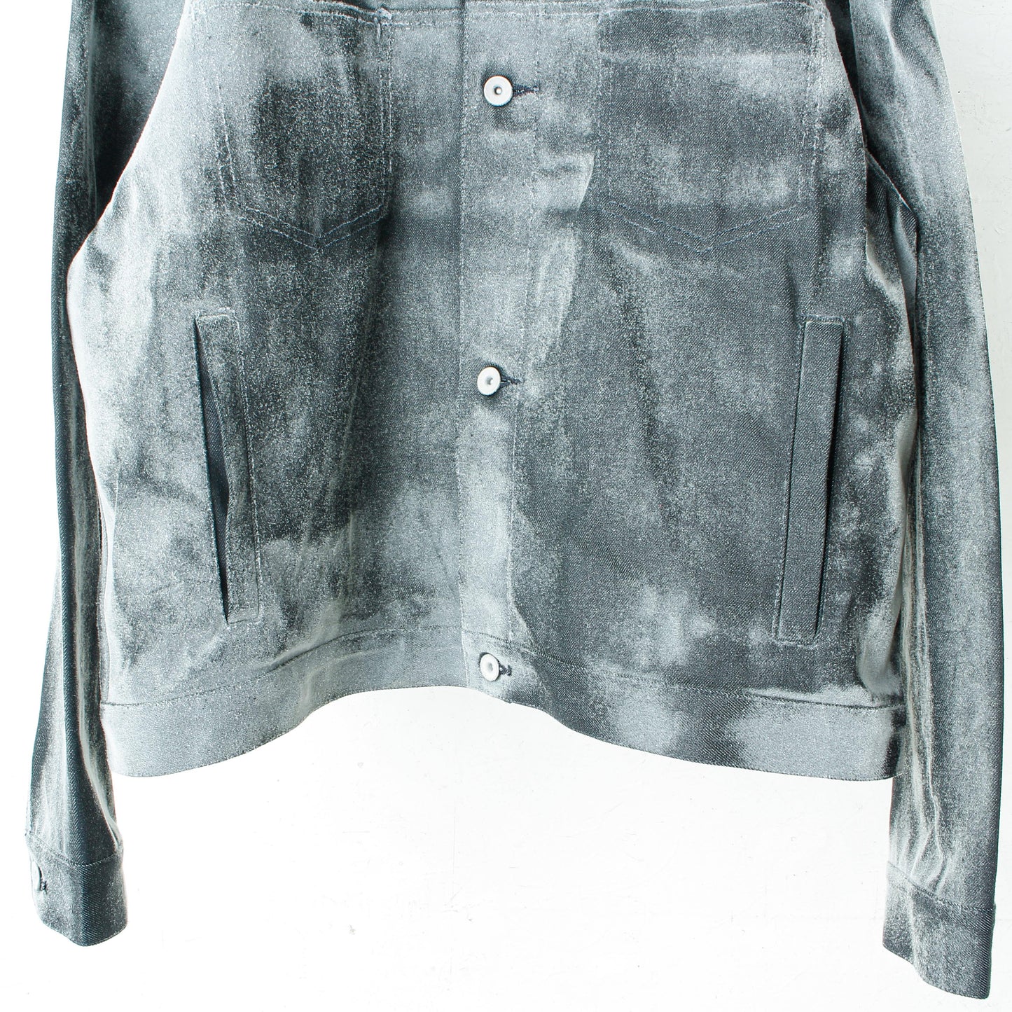 dusted aging denim jacket