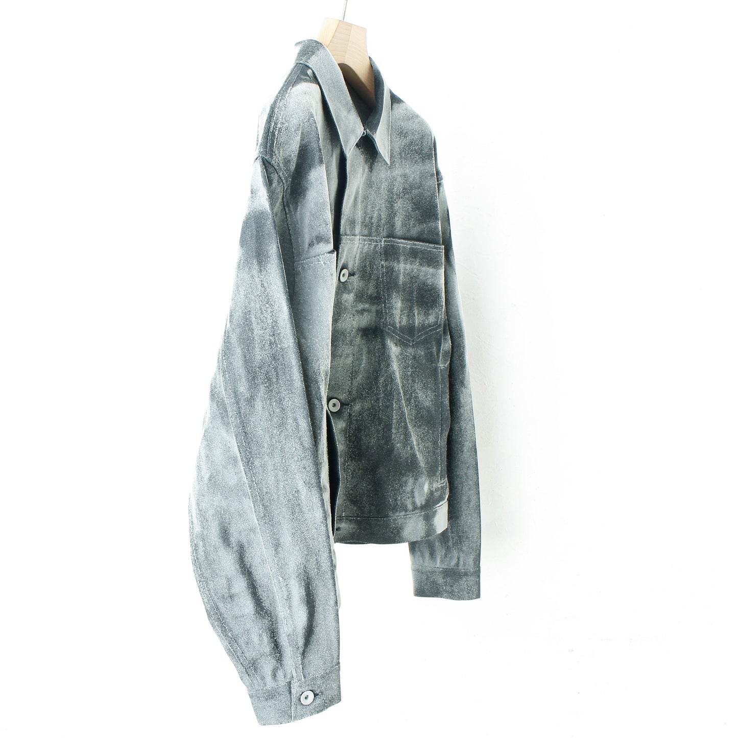 dusted aging denim jacket