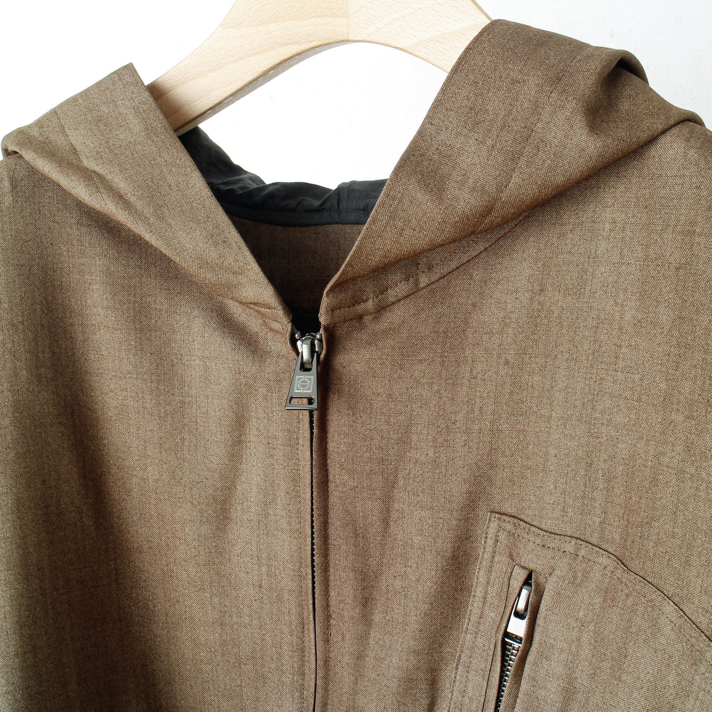 Uneven Dyed Wool Hoodie Blouson / beige