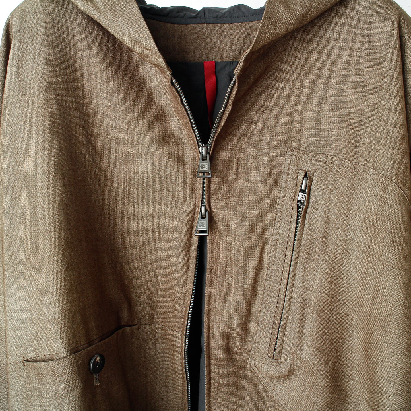 Uneven Dyed Wool Hoodie Blouson / beige