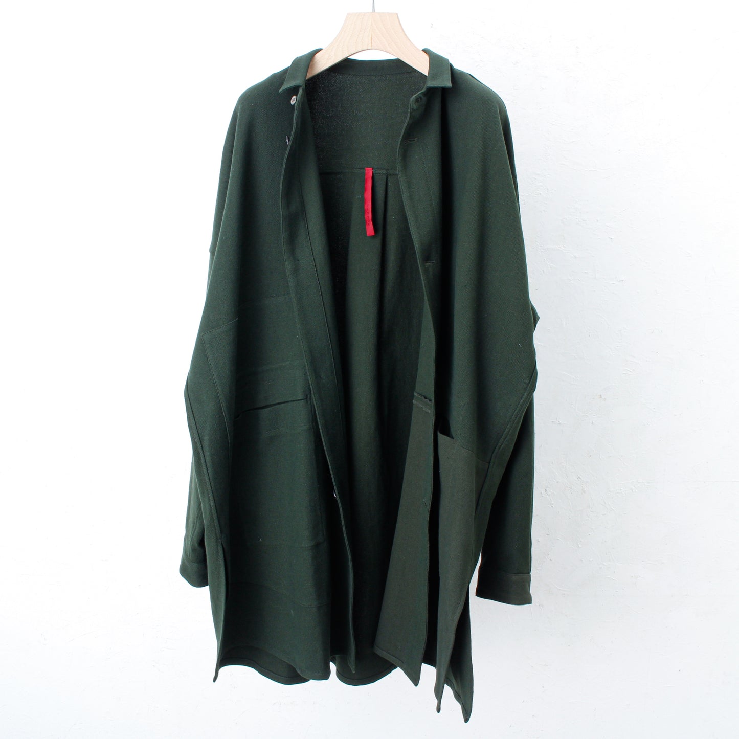 6ply KhadiCotton Pasted Cloth Shirt Coat / KHAKI-GREEN