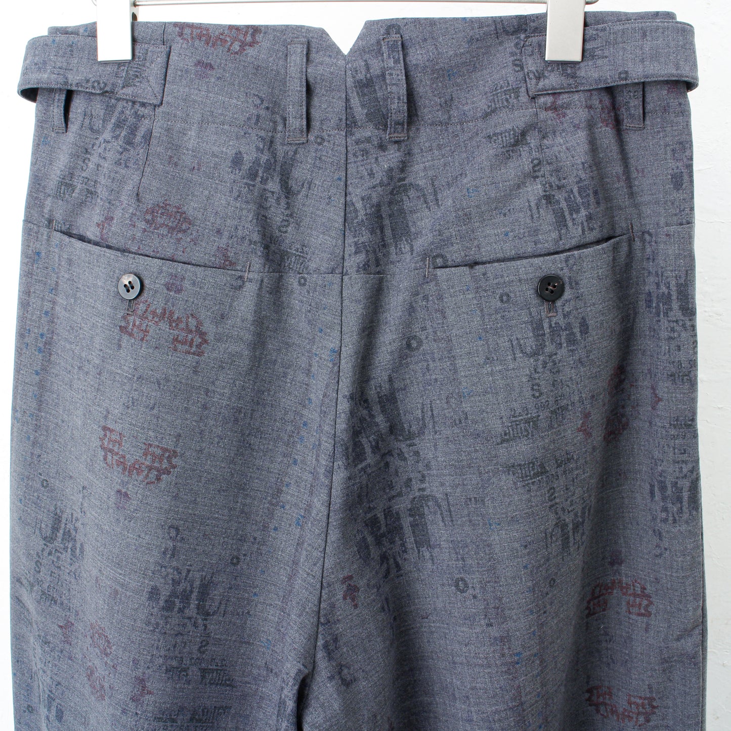 India Wall Print 2tuck Wide Pants /GRAY