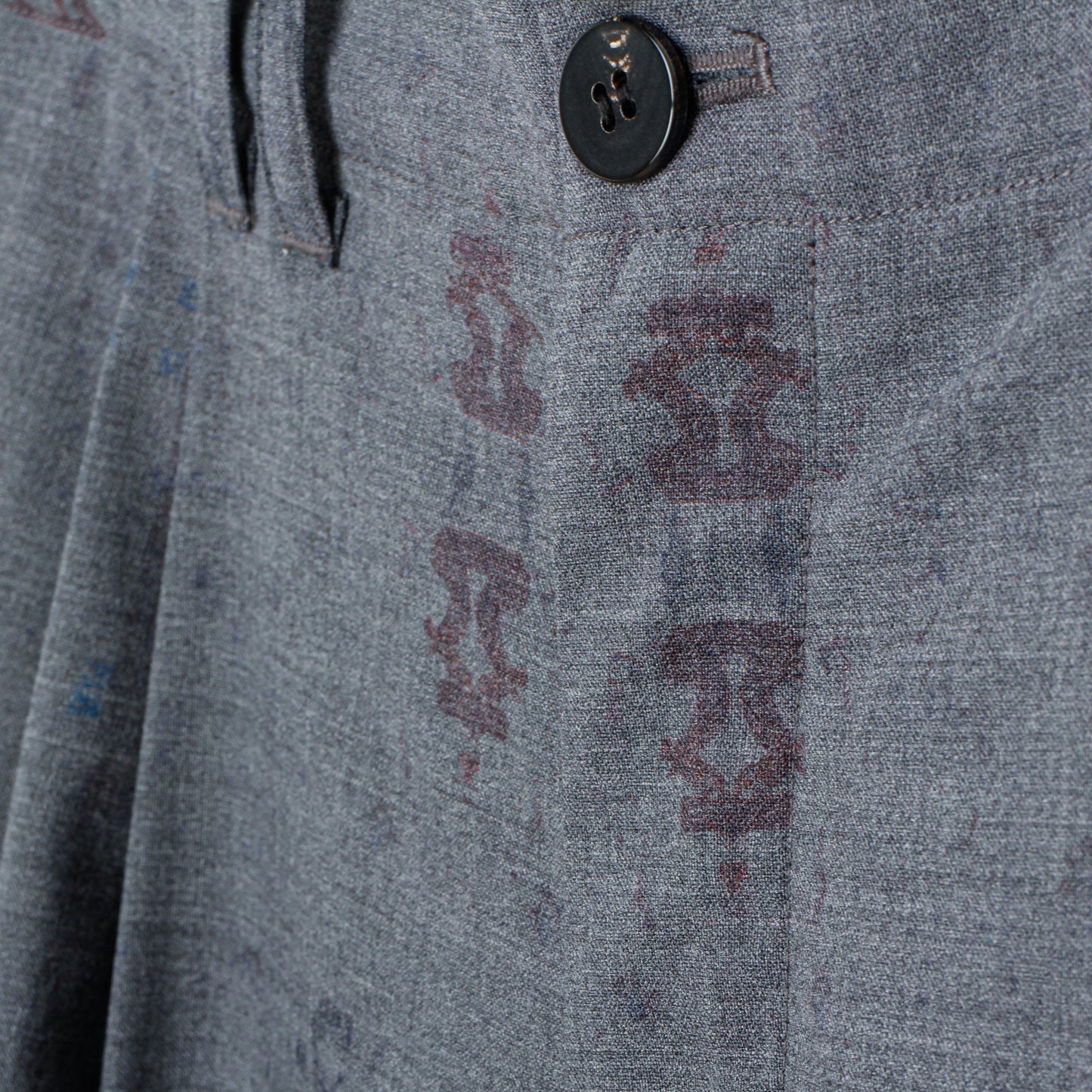 India Wall Print 2tuck Wide Pants /GRAY