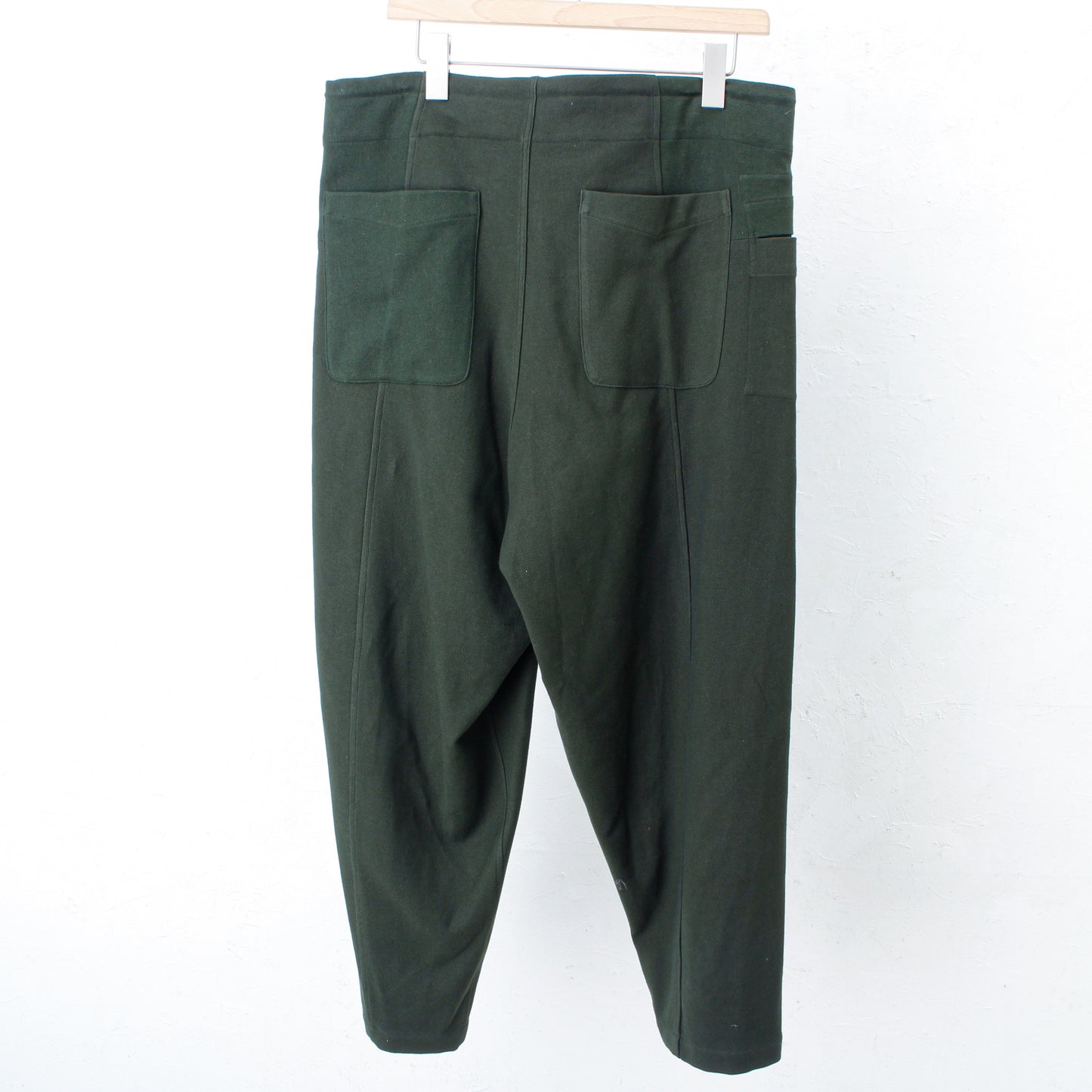 6ply KhadiCotton Switching Wide Pants / KHAKI-GREEN