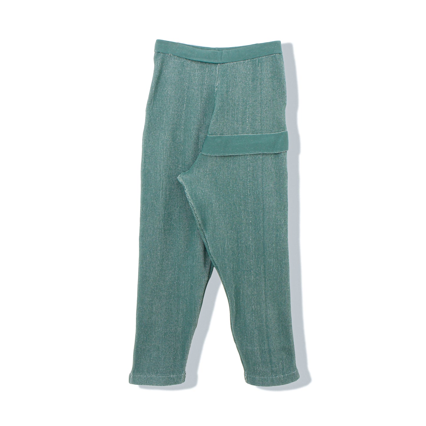 RIDGE KNIT WIDE PANTS / green