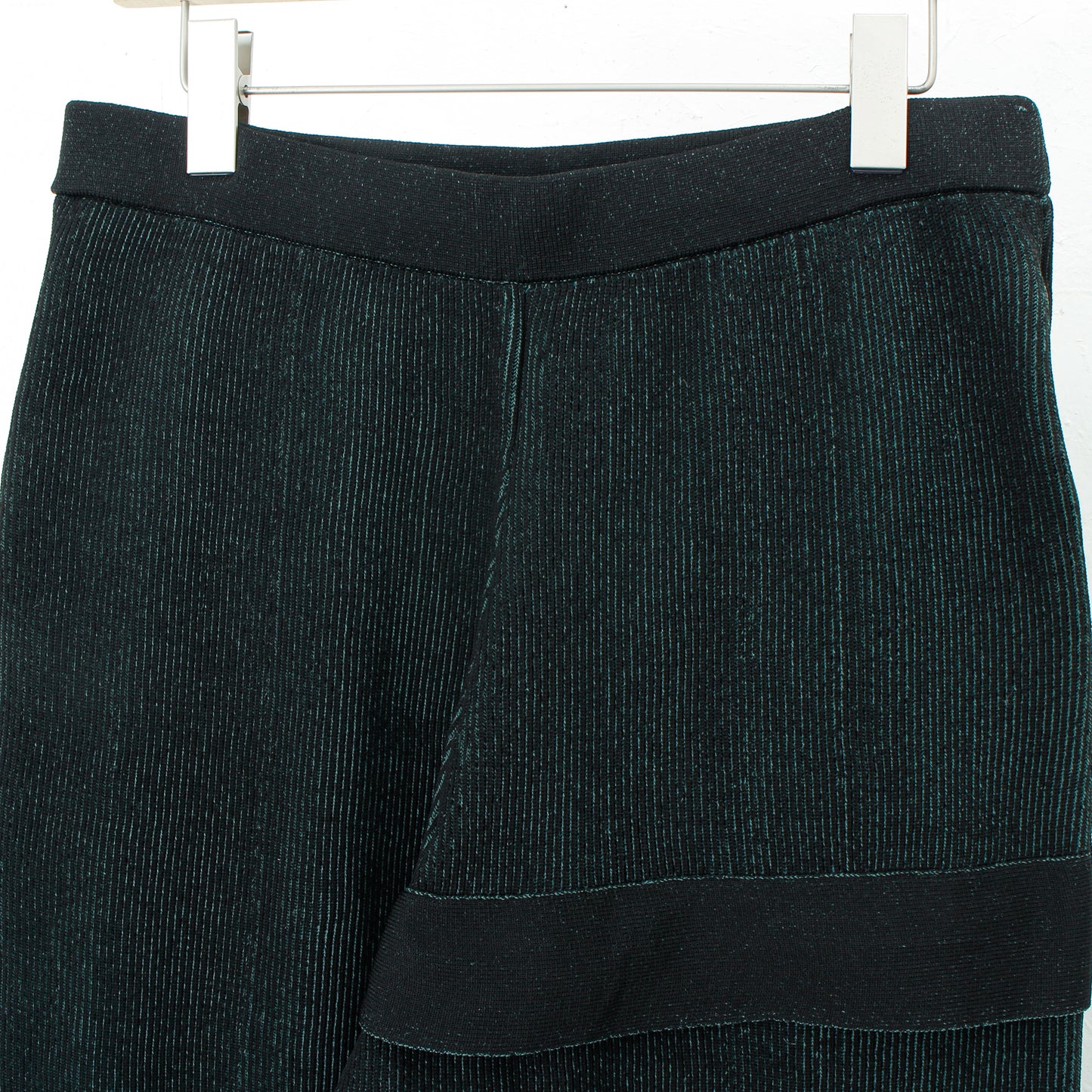 RIDGE KNIT WIDE PANTS / black