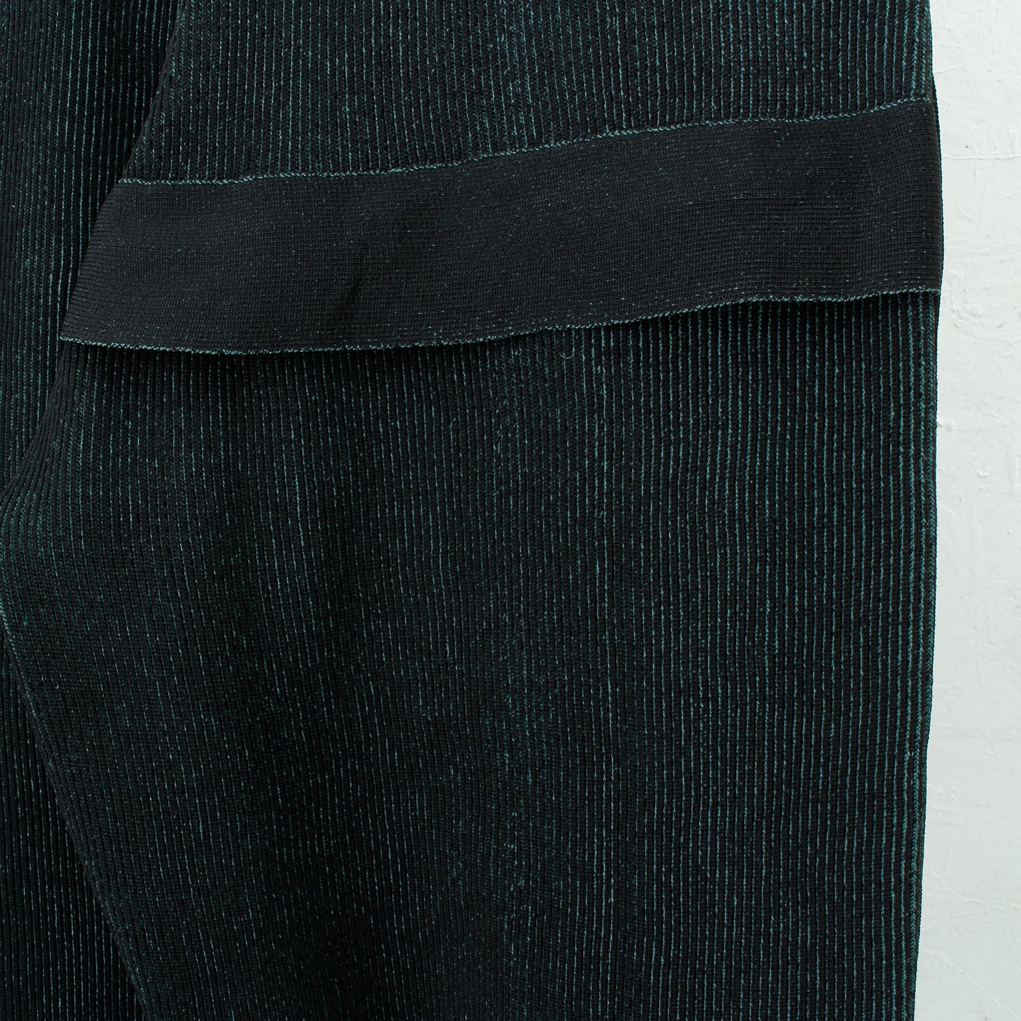 RIDGE KNIT WIDE PANTS / black